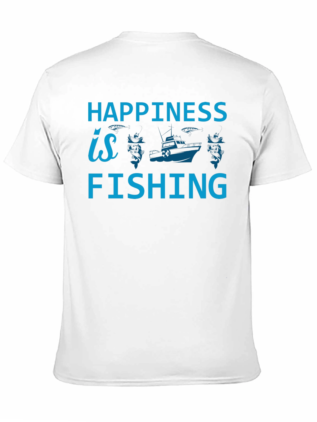 Black Happiness is Fishing Graphic Tee - Soft Cotton Shirt view 11