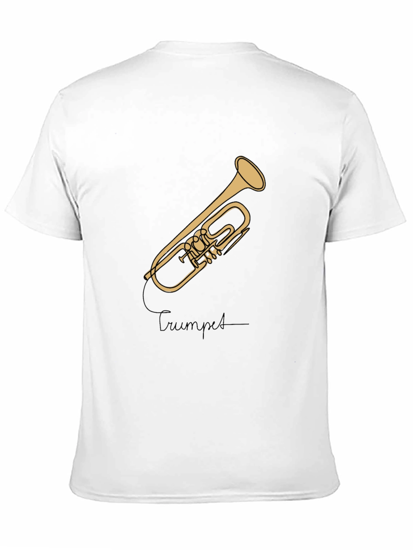Black Trumpet Graphic Tee - Musician's Style Black T-Shirt view 11