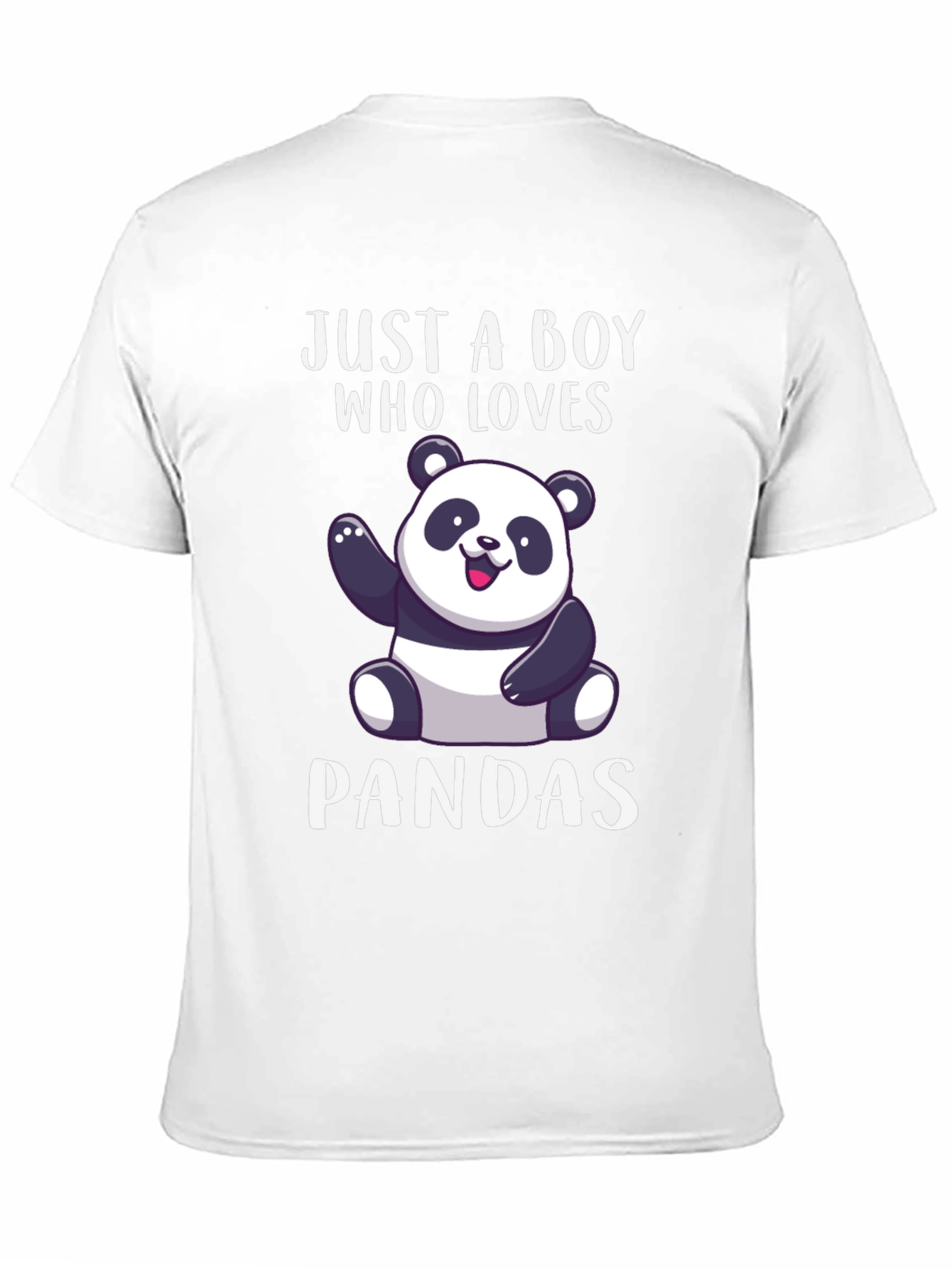 Black Just a Boy Who Loves Pandas T-Shirt view 11