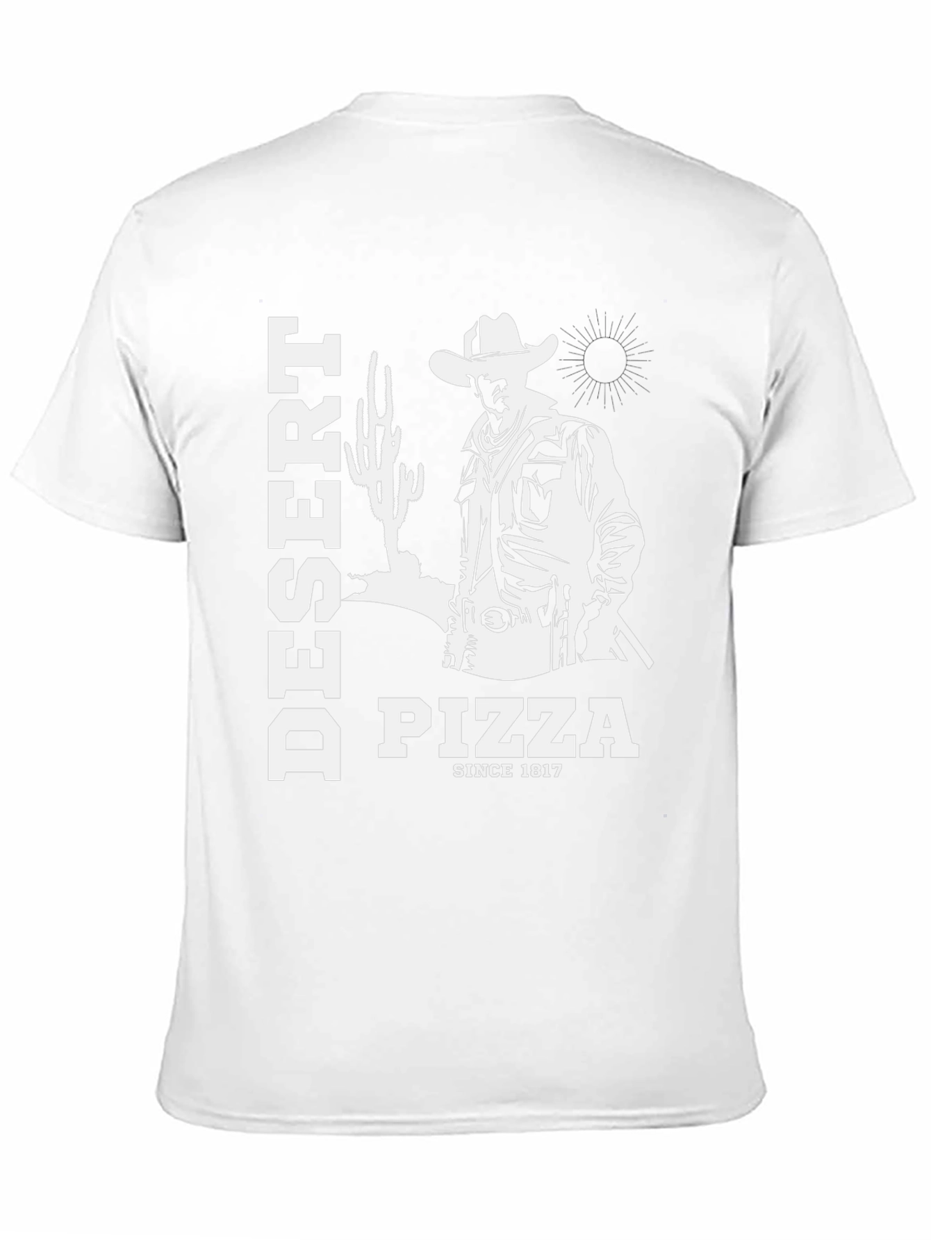 Black Desert Pizza Since 1817 Graphic Tee view 11