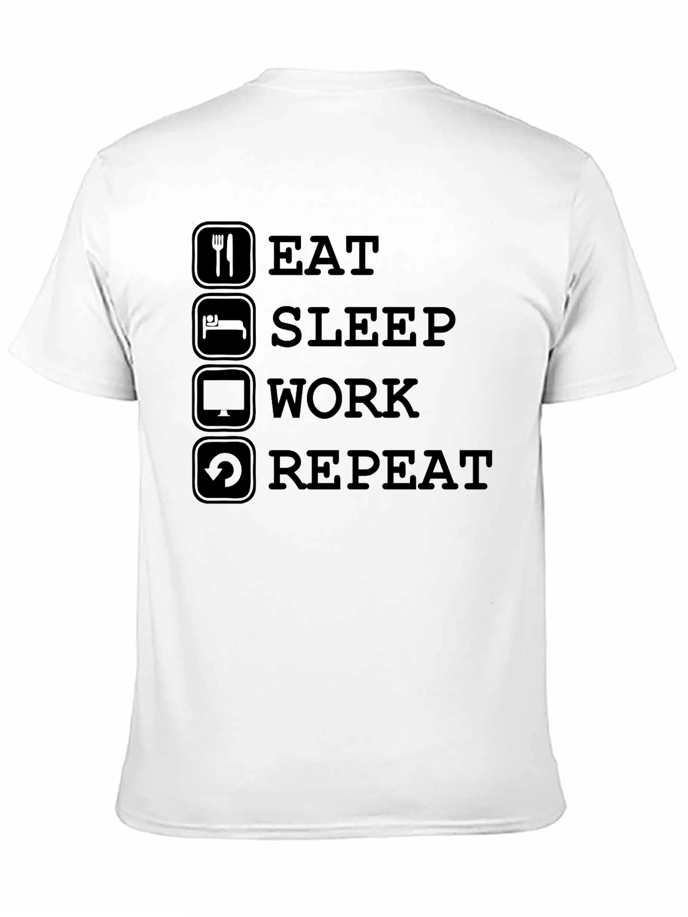 Black Eat Sleep Work Repeat Graphic T-Shirt view 11