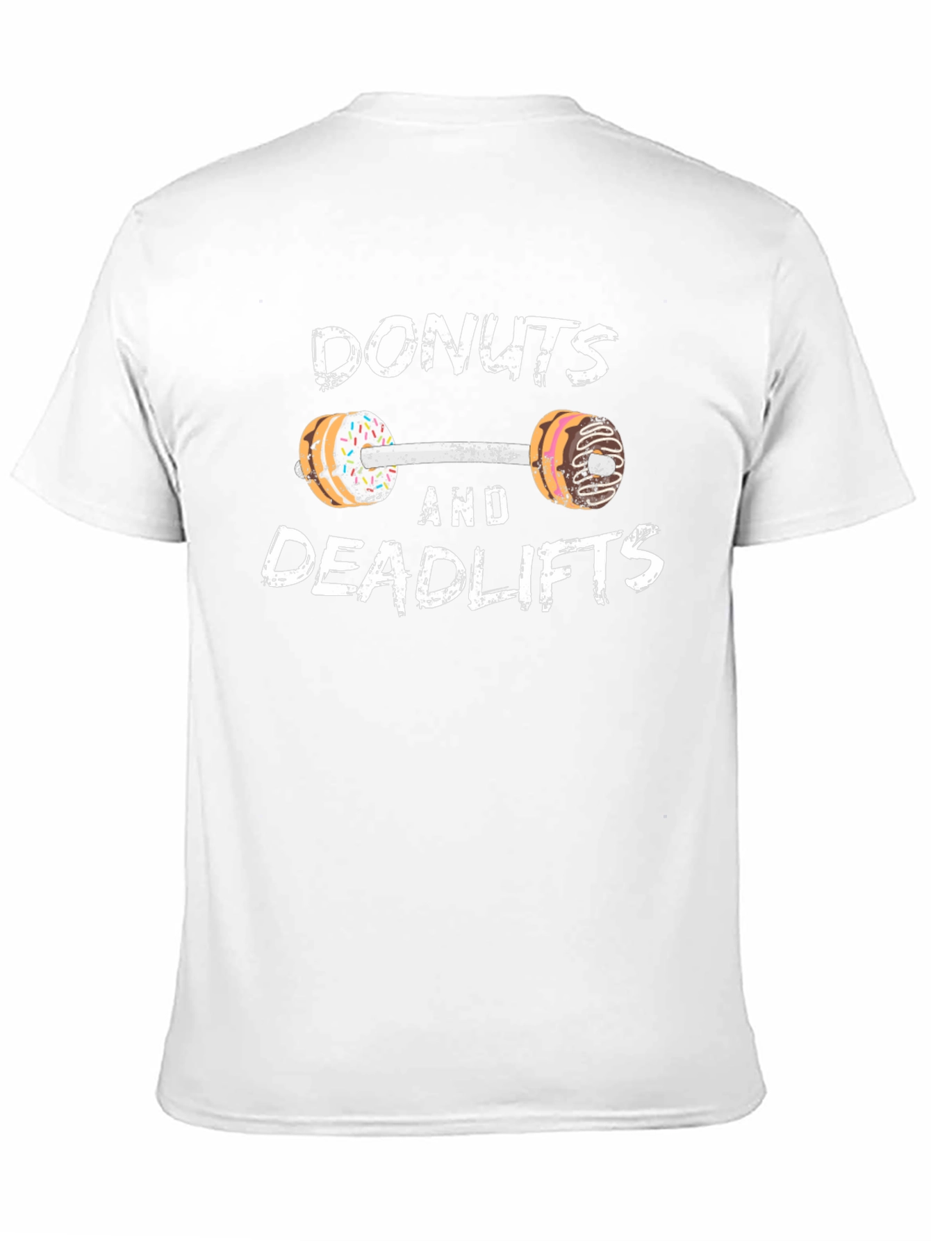 Black Donuts and Deadlifts Funny Workout Gym T-Shirt view 11