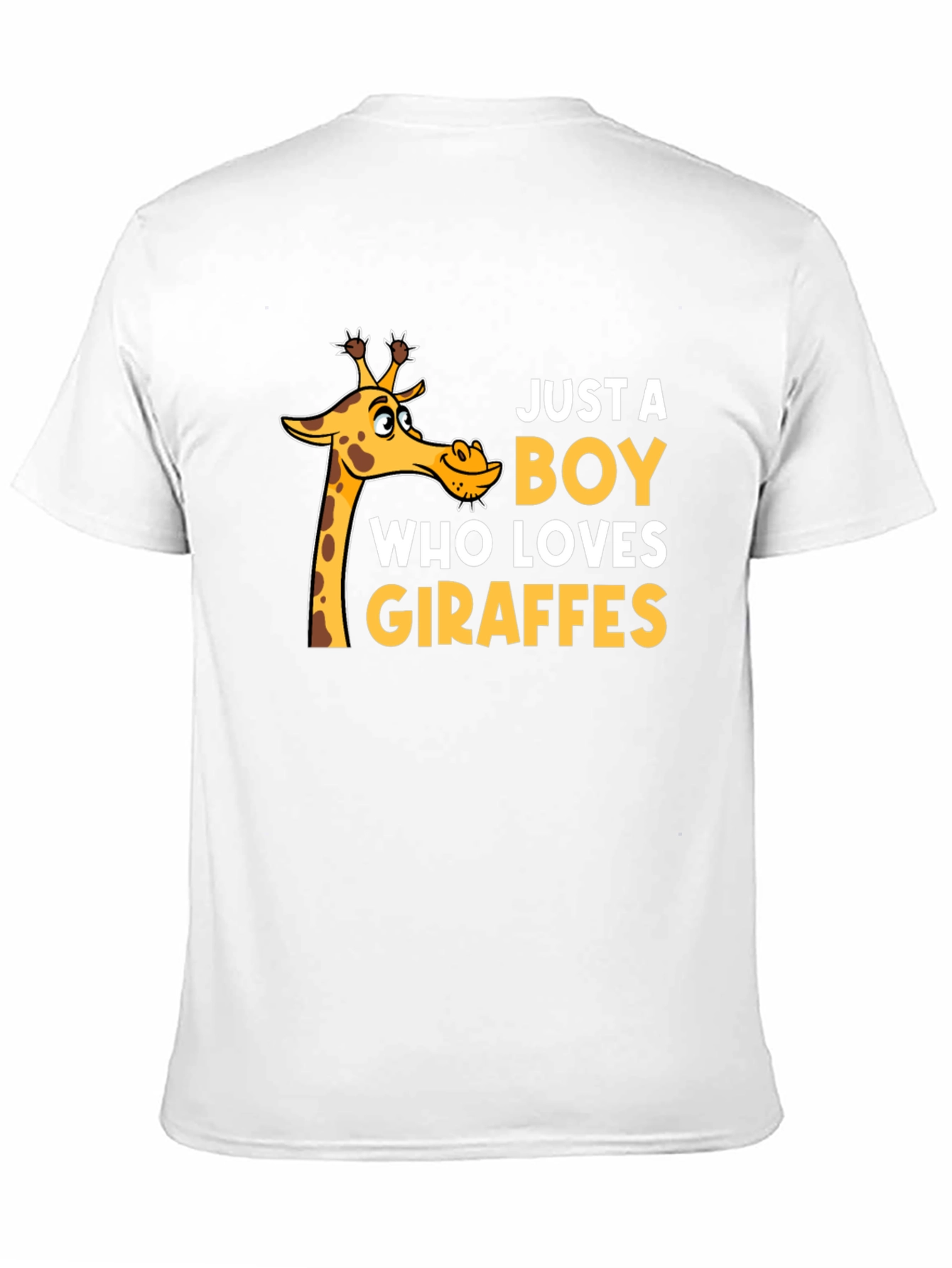 Black Just a Boy Who Loves Giraffes T-Shirt - Black view 11