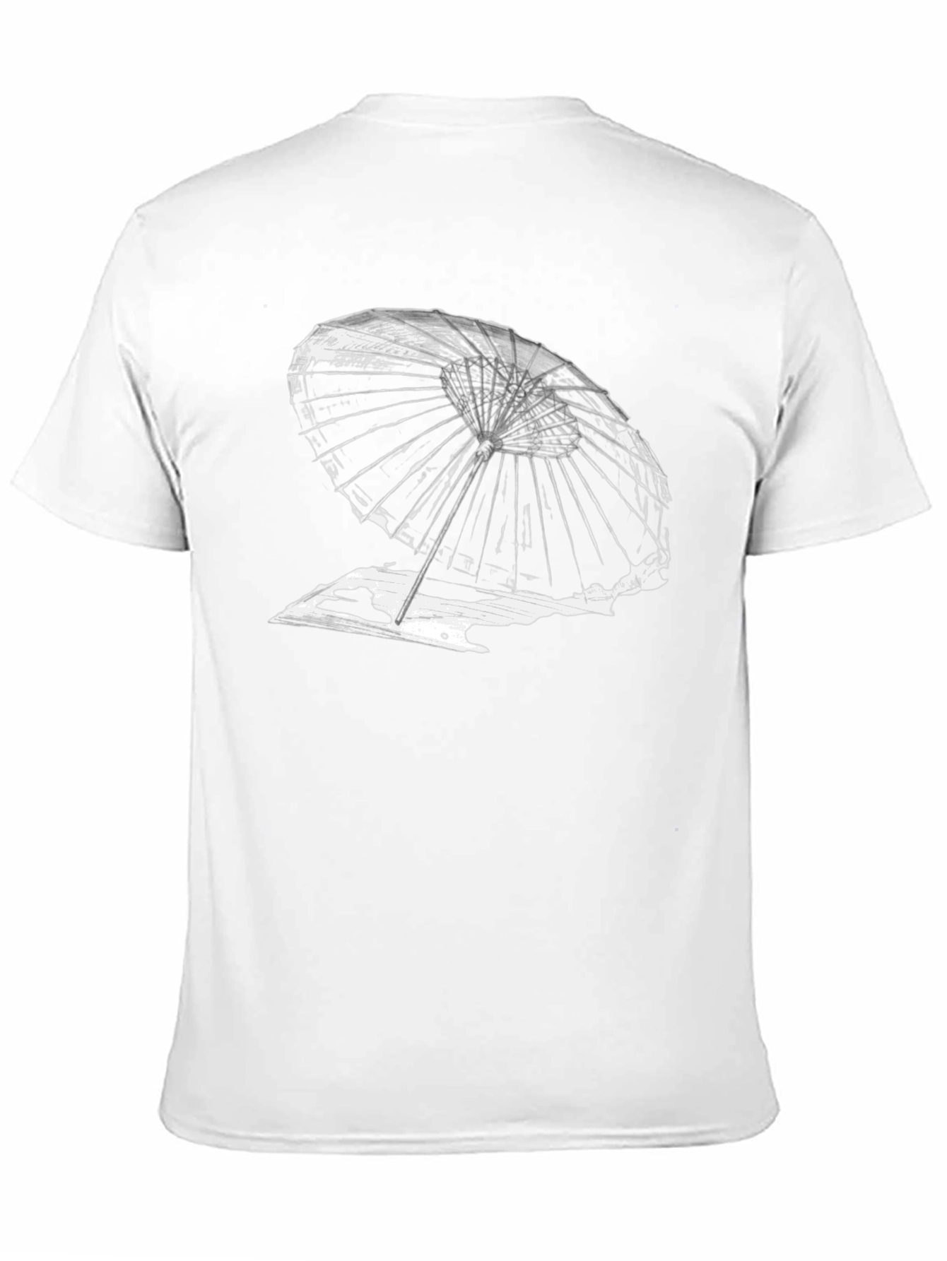 Black Abstract Umbrella Graphic Tee - Black Cotton T-Shirt view 11