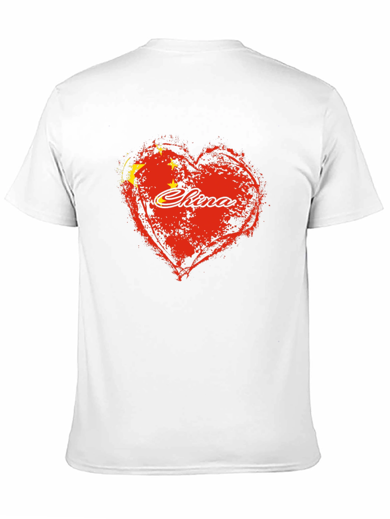 Black China Love Heart Flag Graphic T-Shirt view 11