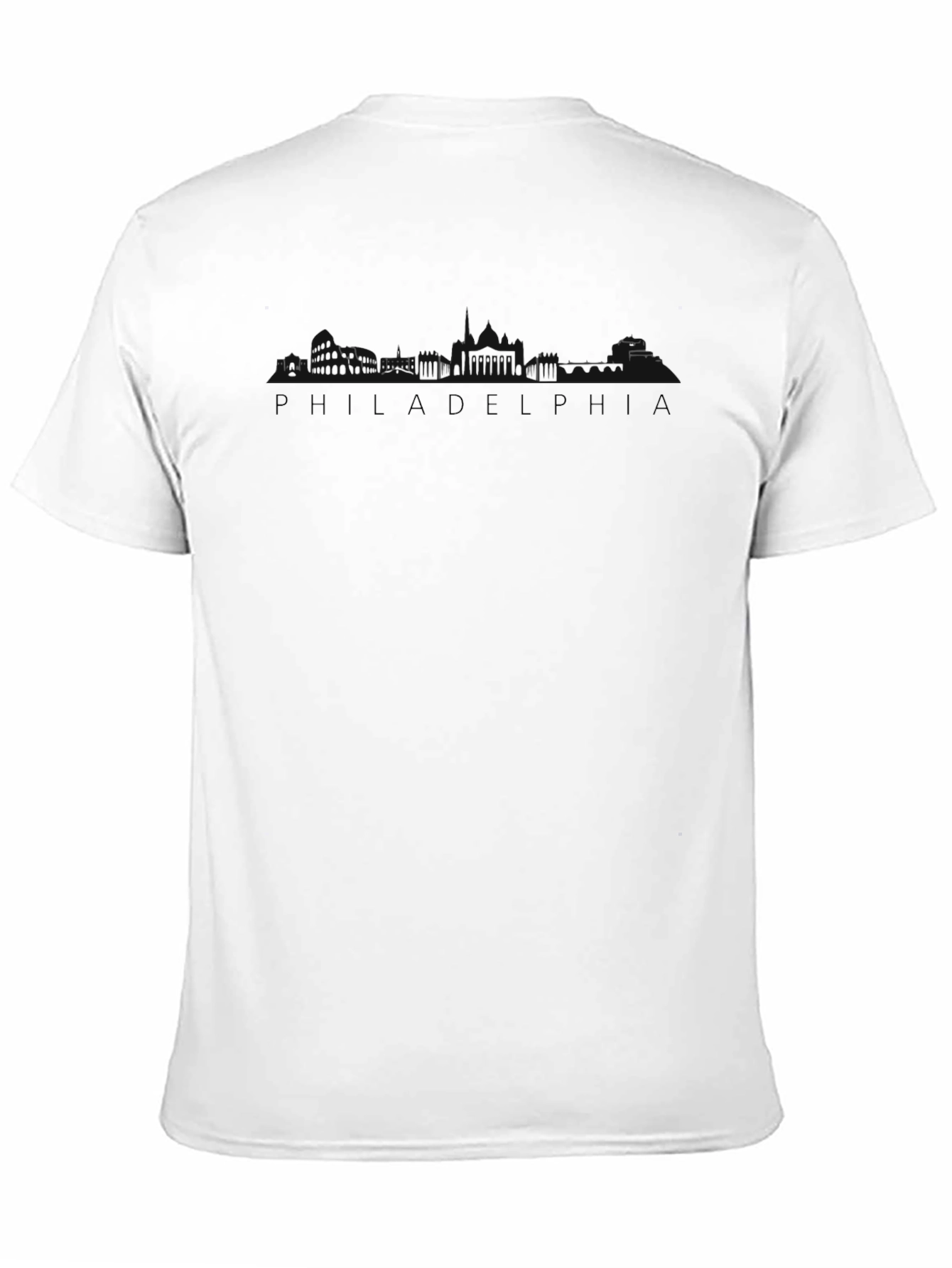 Black Philadelphia Skyline Black T-Shirt view 11