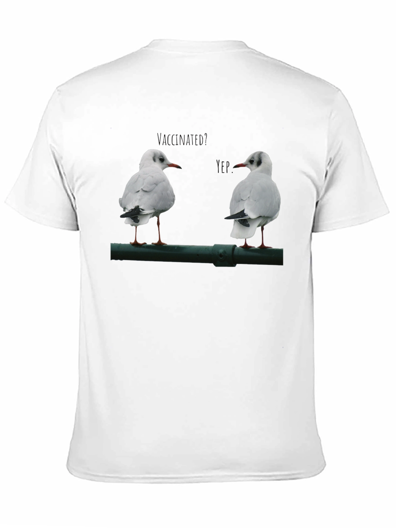 Black Vaccinated Seagulls Graphic T-Shirt view 11
