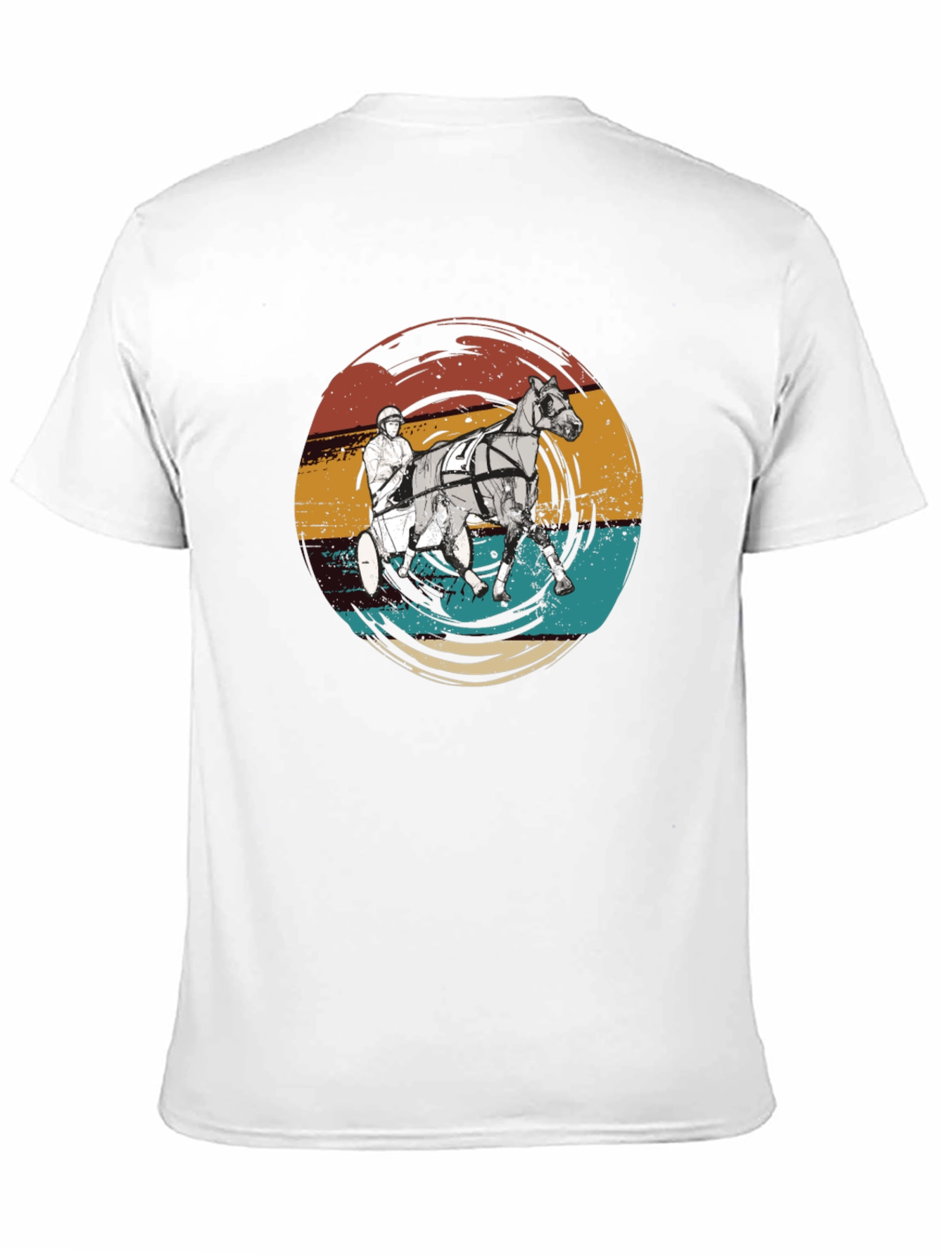 Black Retro Horse Racing Graphic T-Shirt view 11