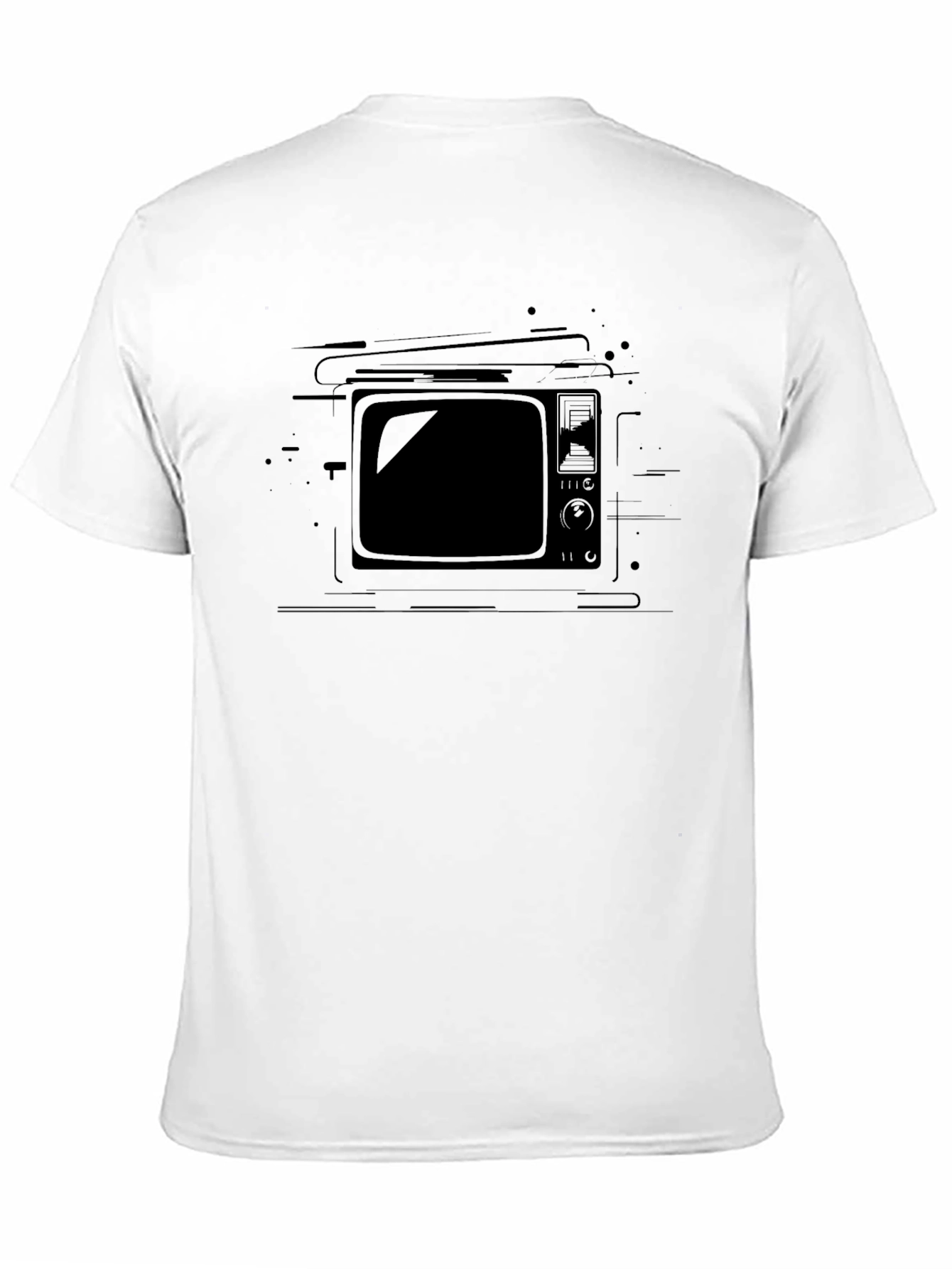 Black Retro TV Graphic Tee - Black view 11