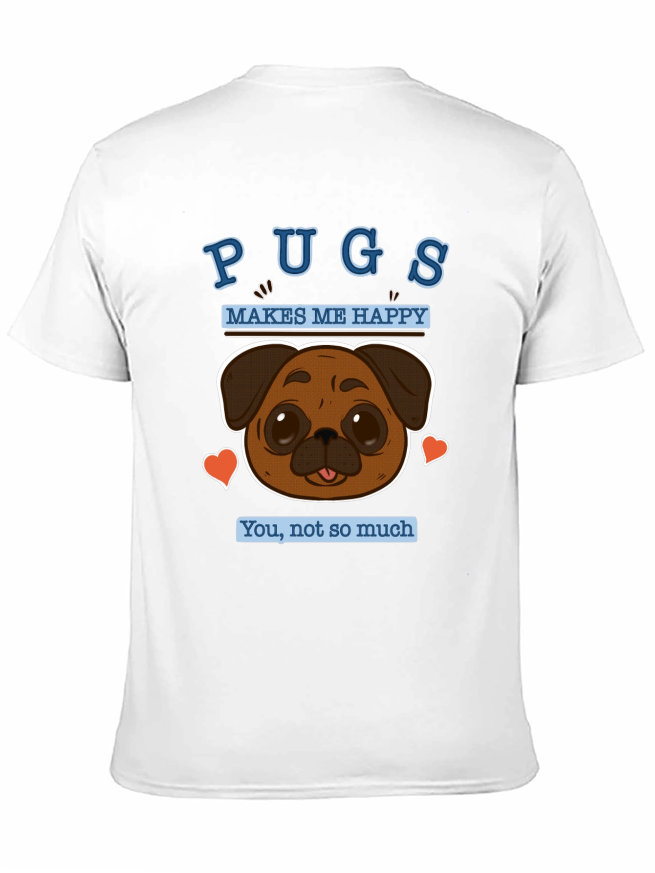 Black Pugs Make Me Happy Graphic Tee - Soft Cotton Casual Wear view 11