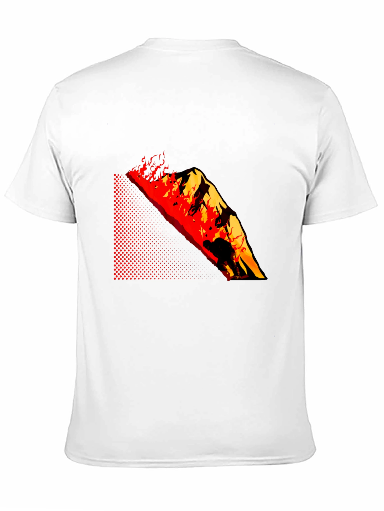 Black Burning Mountain Graphic Tee - Black Cotton Blend view 11