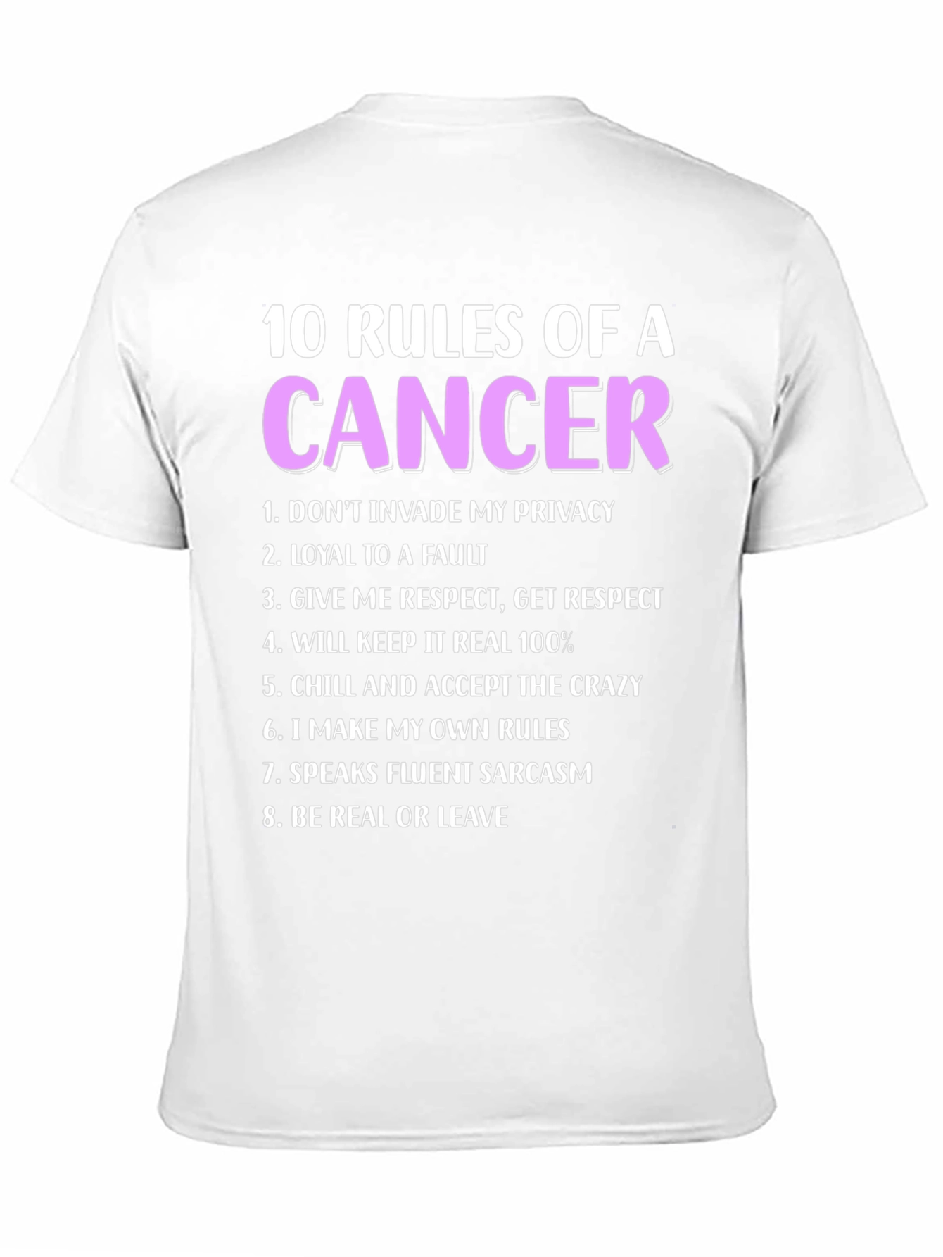 Black Cancer Zodiac T-Shirt - 10 Rules view 11