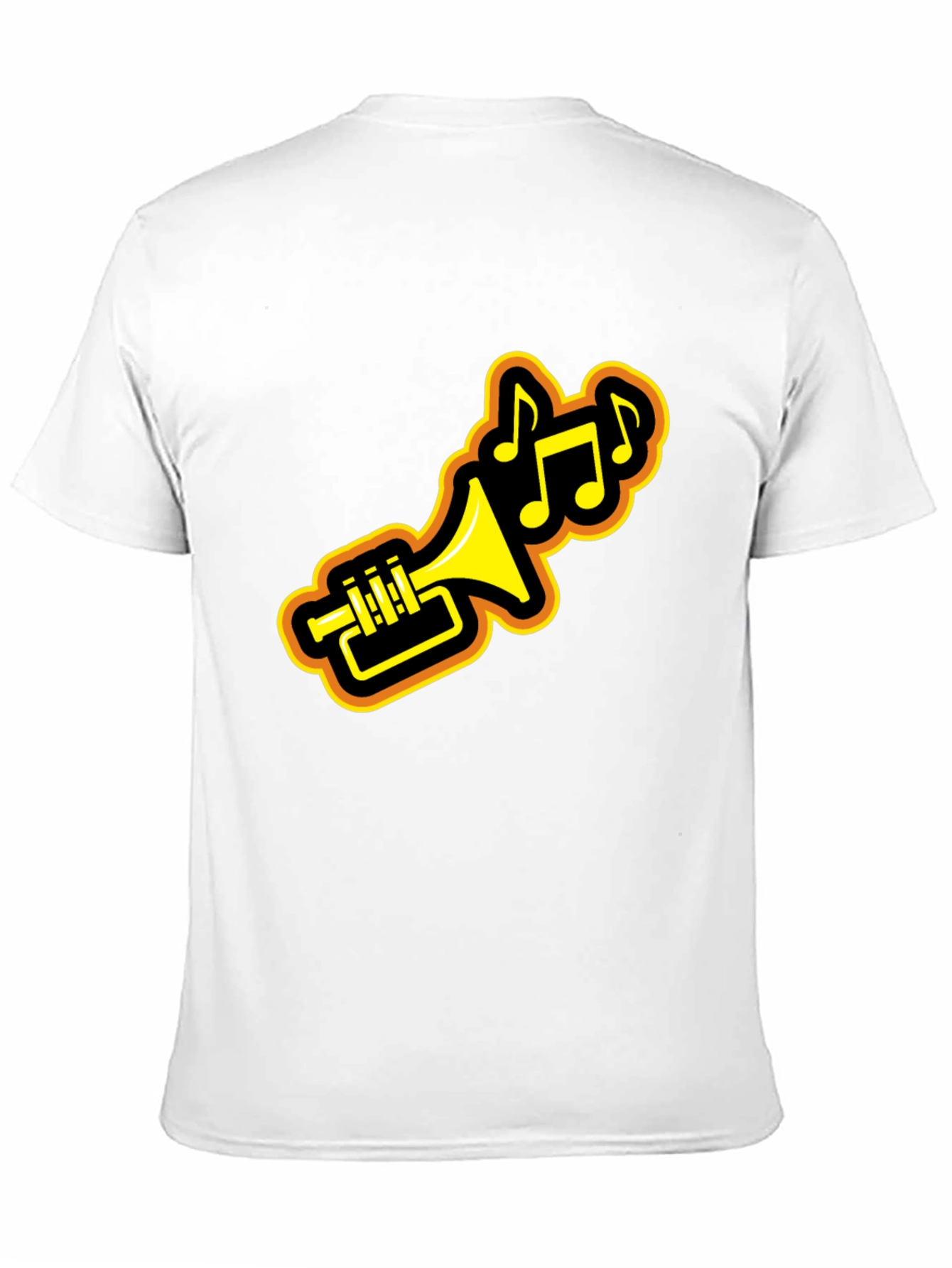 Black Trumpet Music Notes Black Graphic Tee view 11