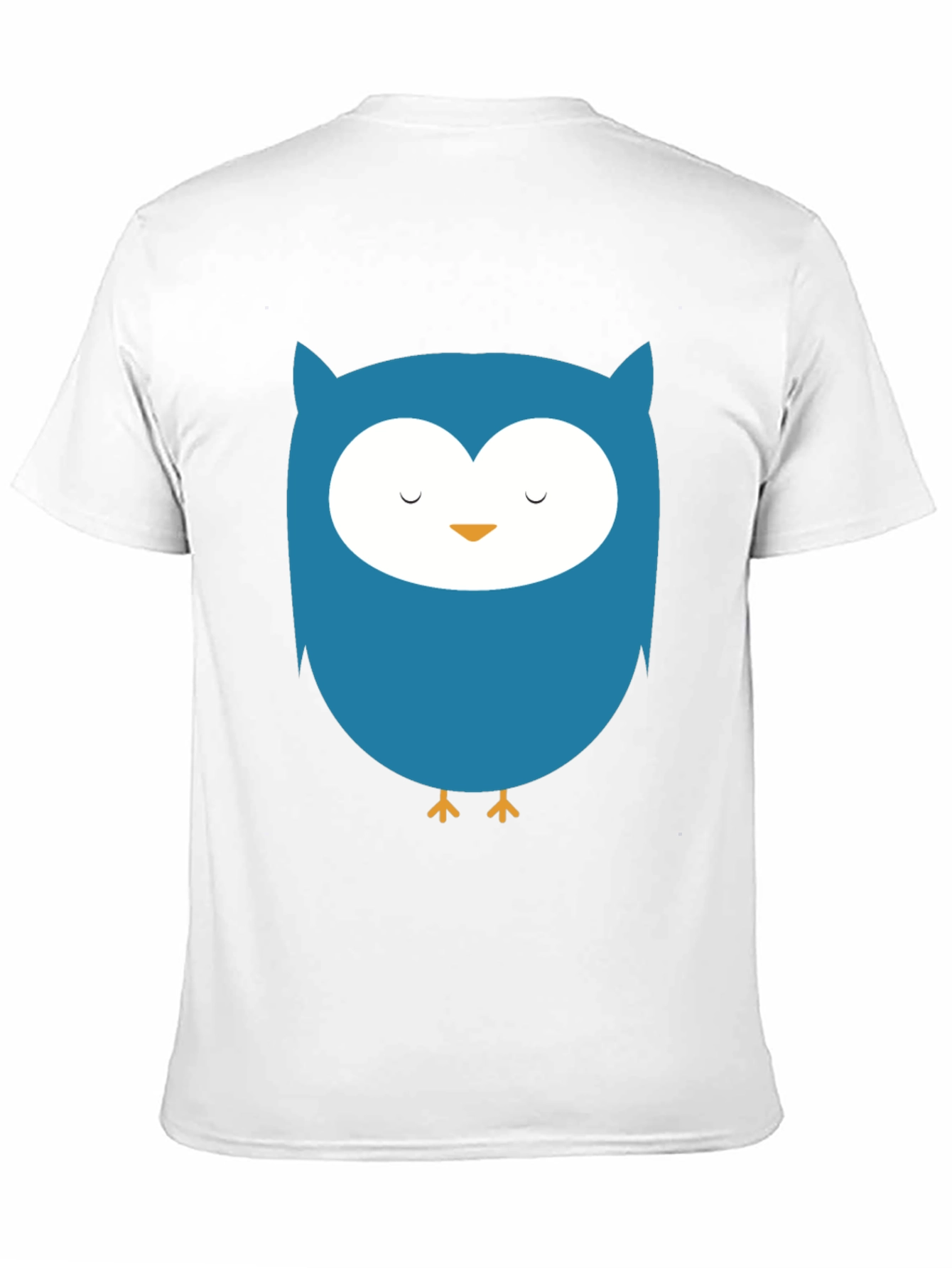 Black Cute Blue Owl Graphic Black T-Shirt view 11