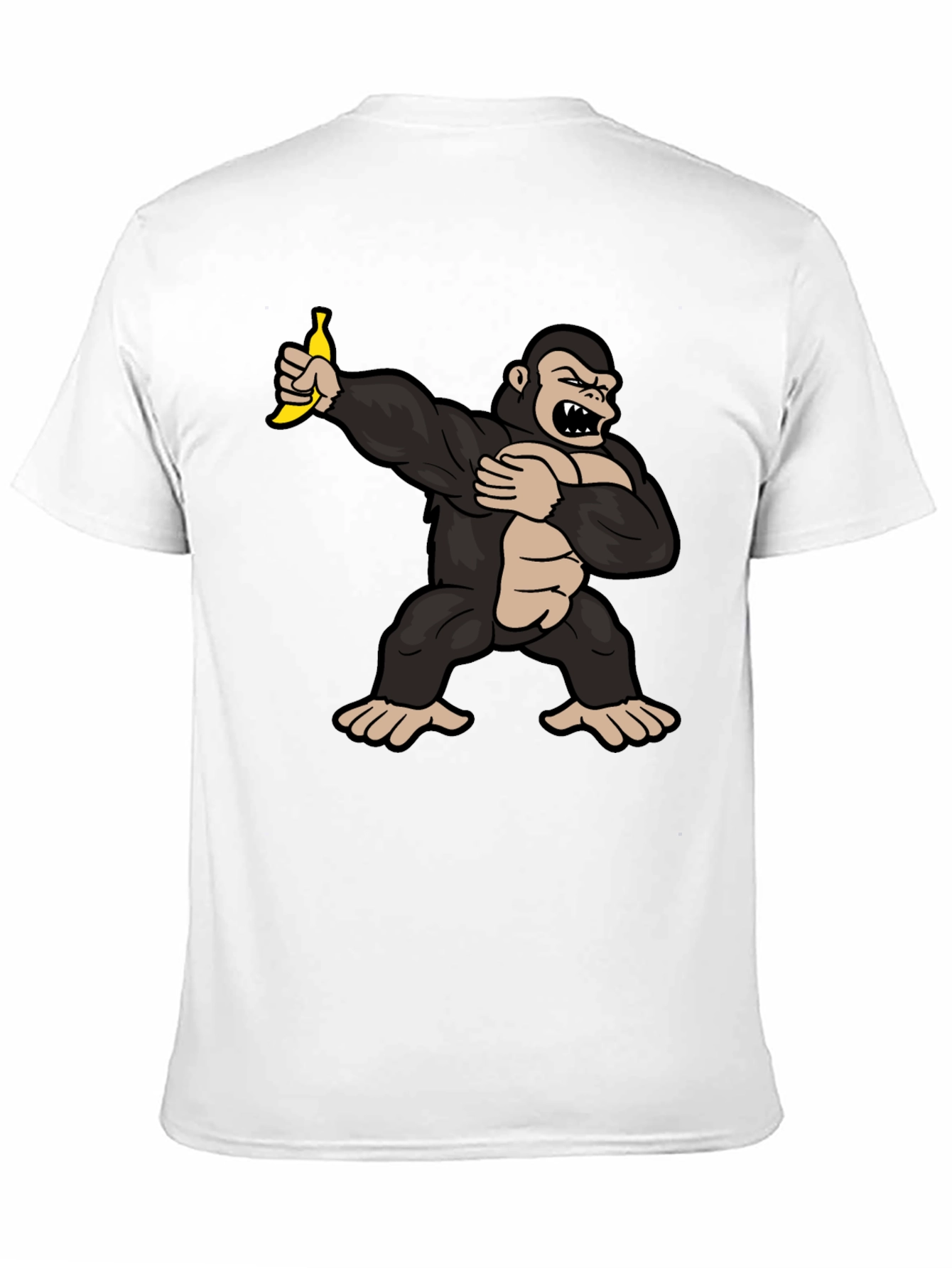 Black Funny Gorilla Dab Banana Graphic T-Shirt view 11