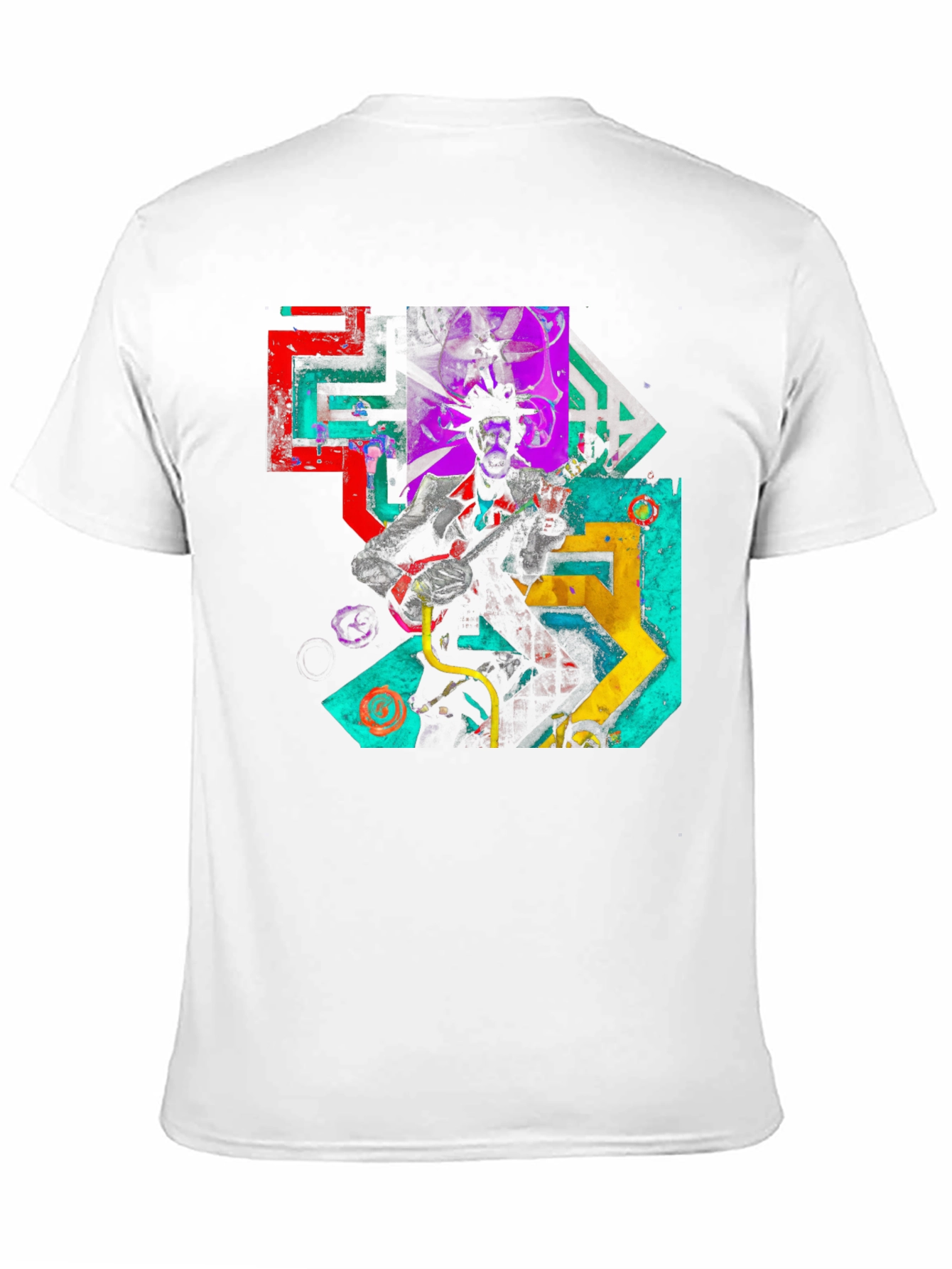 Black Abstract Musician Graphic Tee - Black Cotton Blend view 11