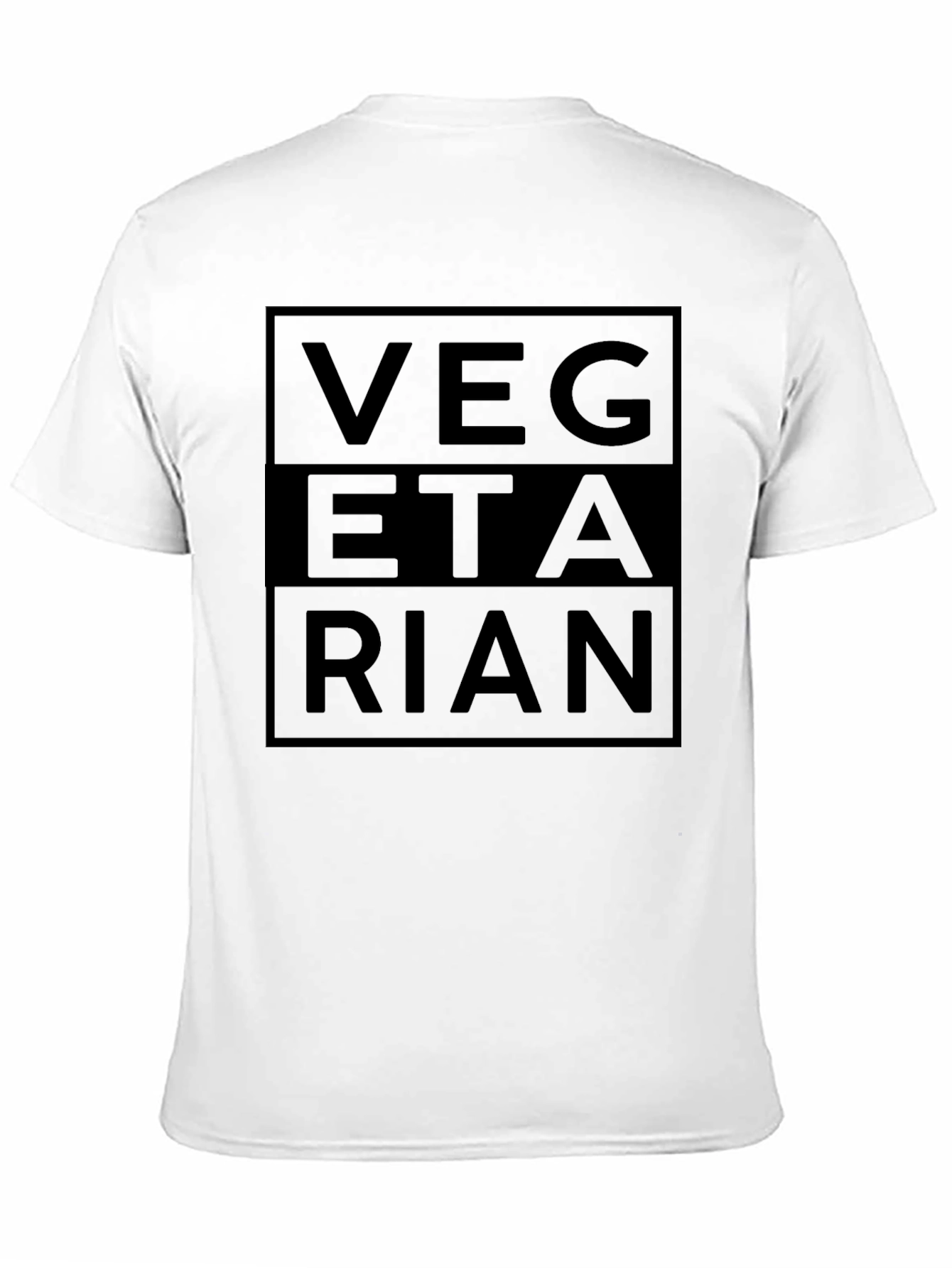 Black Vegetarian Statement Graphic Tee - Black Cotton Casual Wear view 11