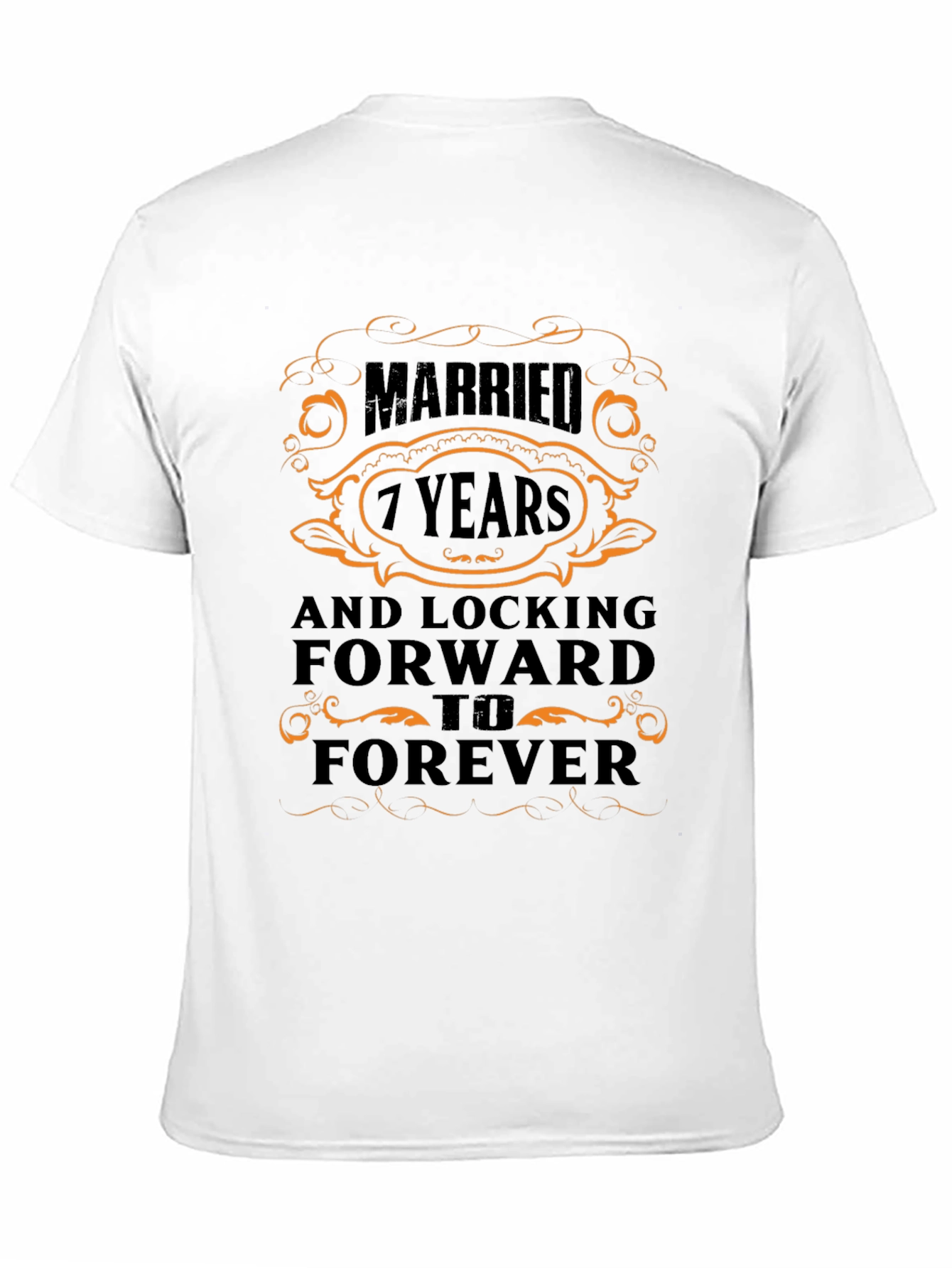 Black Married 7 Years Anniversary T-Shirt - Forever view 11