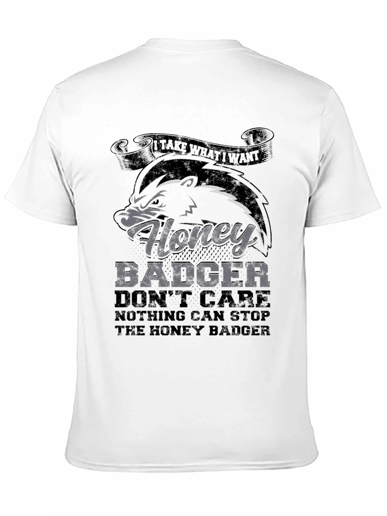 Black Honey Badger T-Shirt - Don't Care view 11