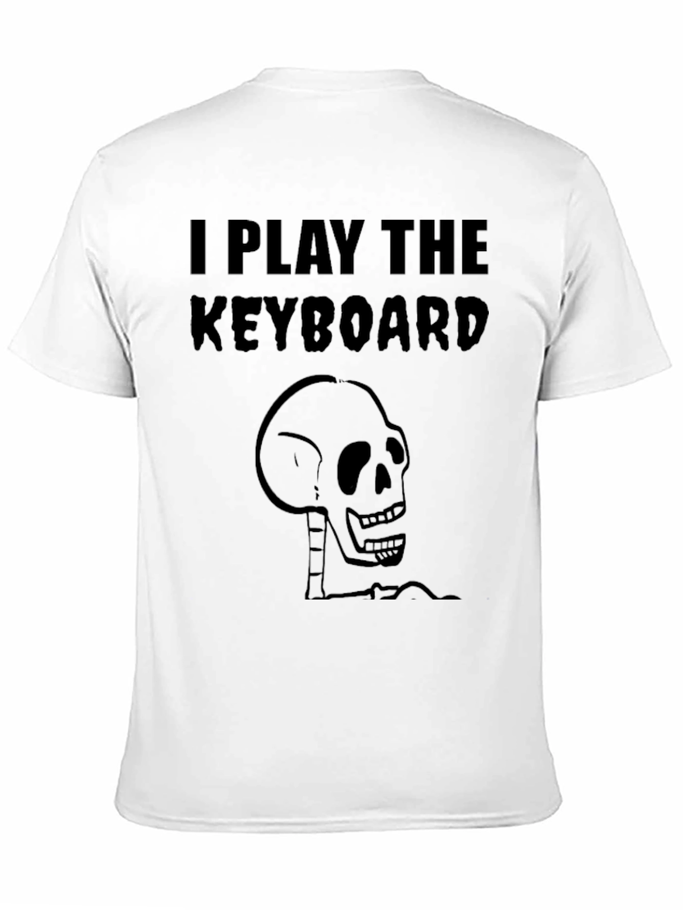 Black I Play the Keyboard Skeleton T-Shirt view 11
