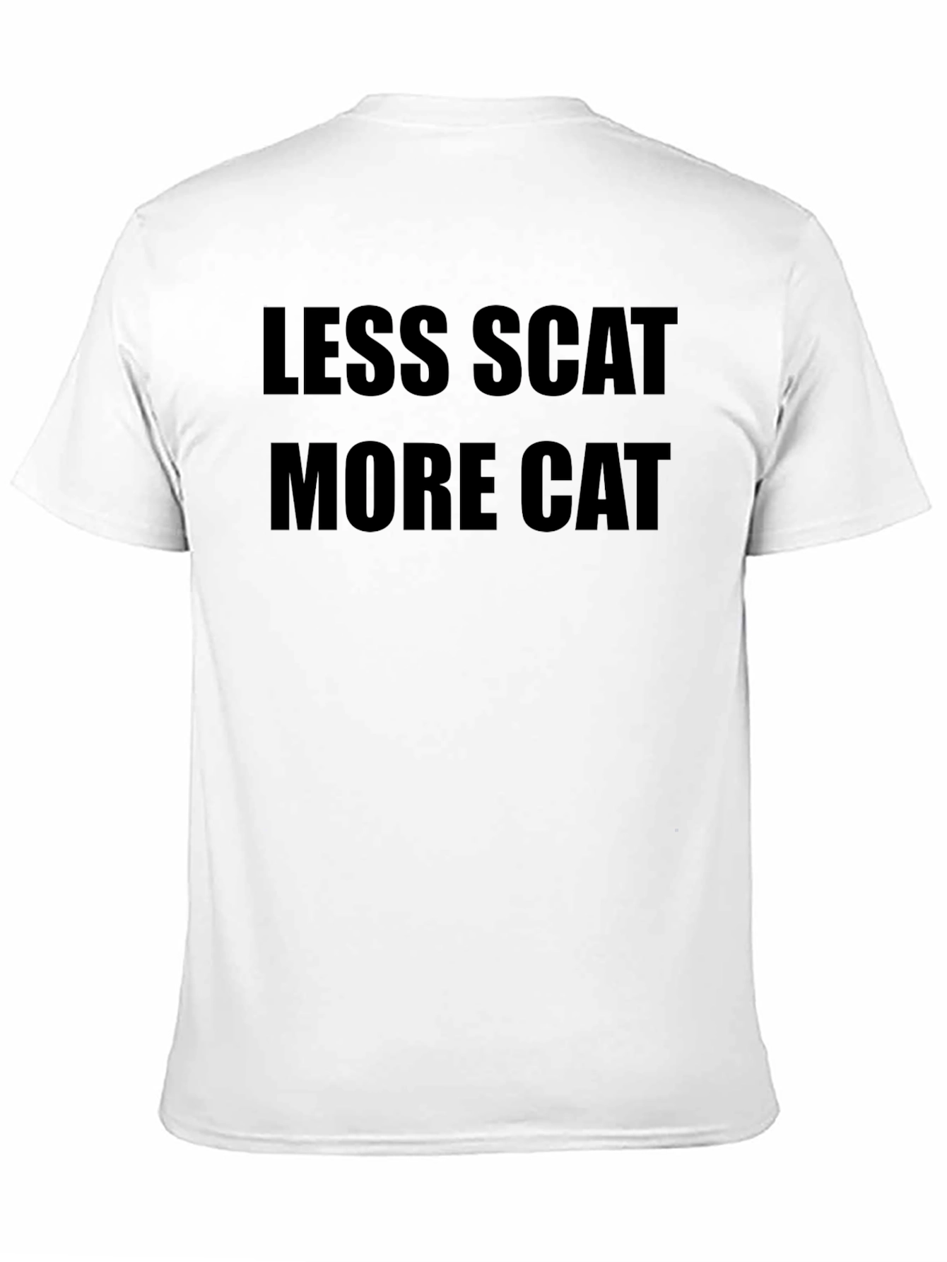 Black Less Scat More Cat Funny Graphic Tee view 11