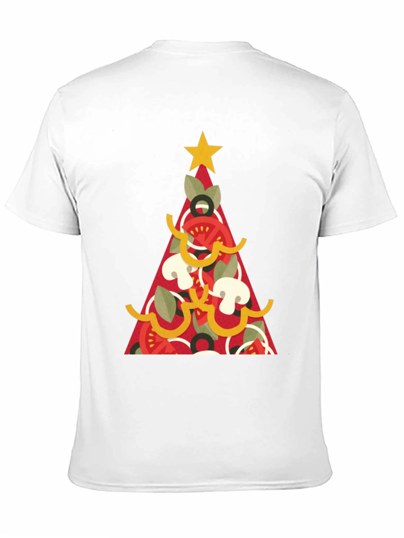 Black Pizza Christmas Tree Graphic Tee - Holiday Apparel view 11