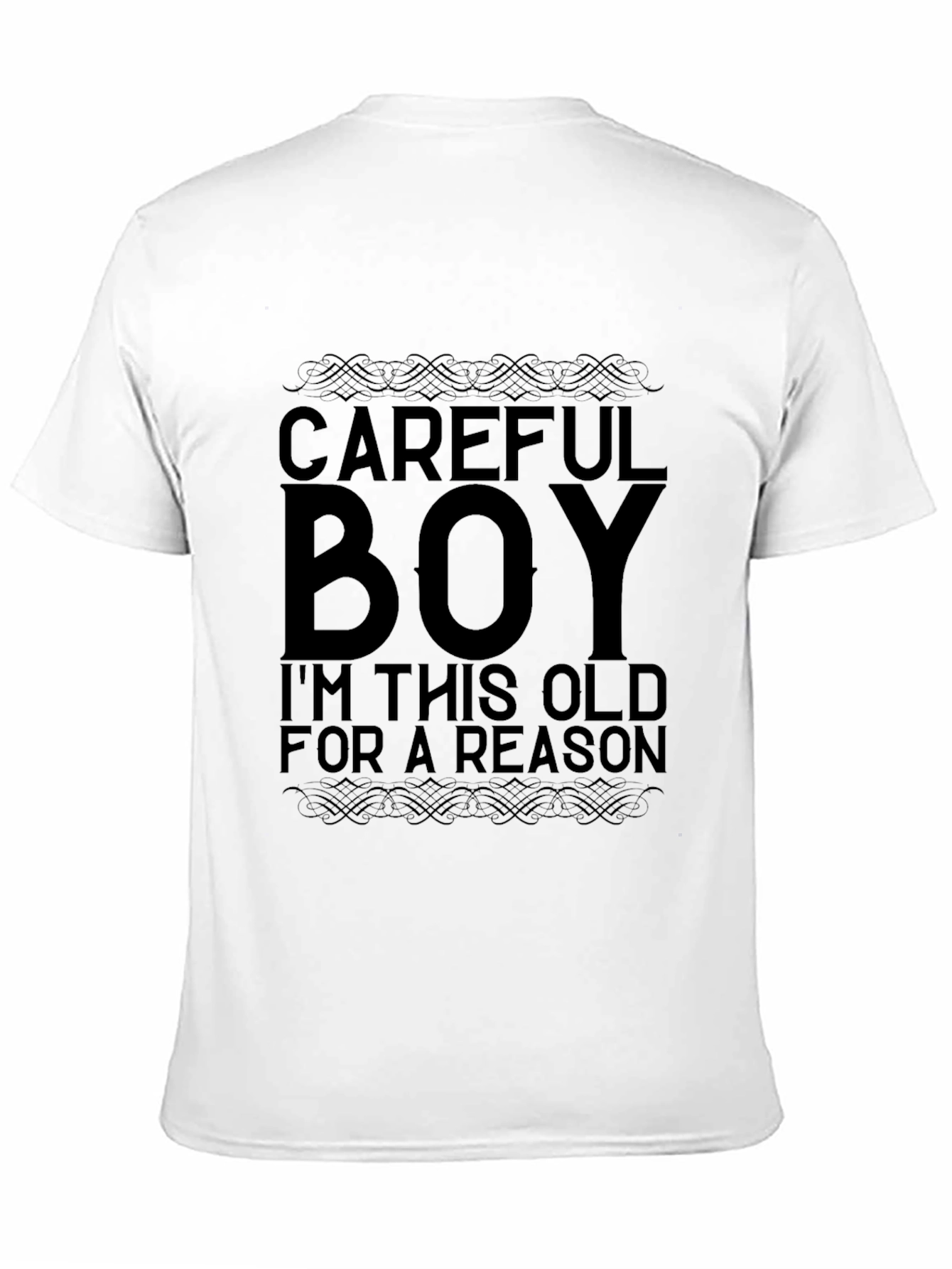Black Careful Boy - Funny Sarcastic Men's Black T-Shirt view 11