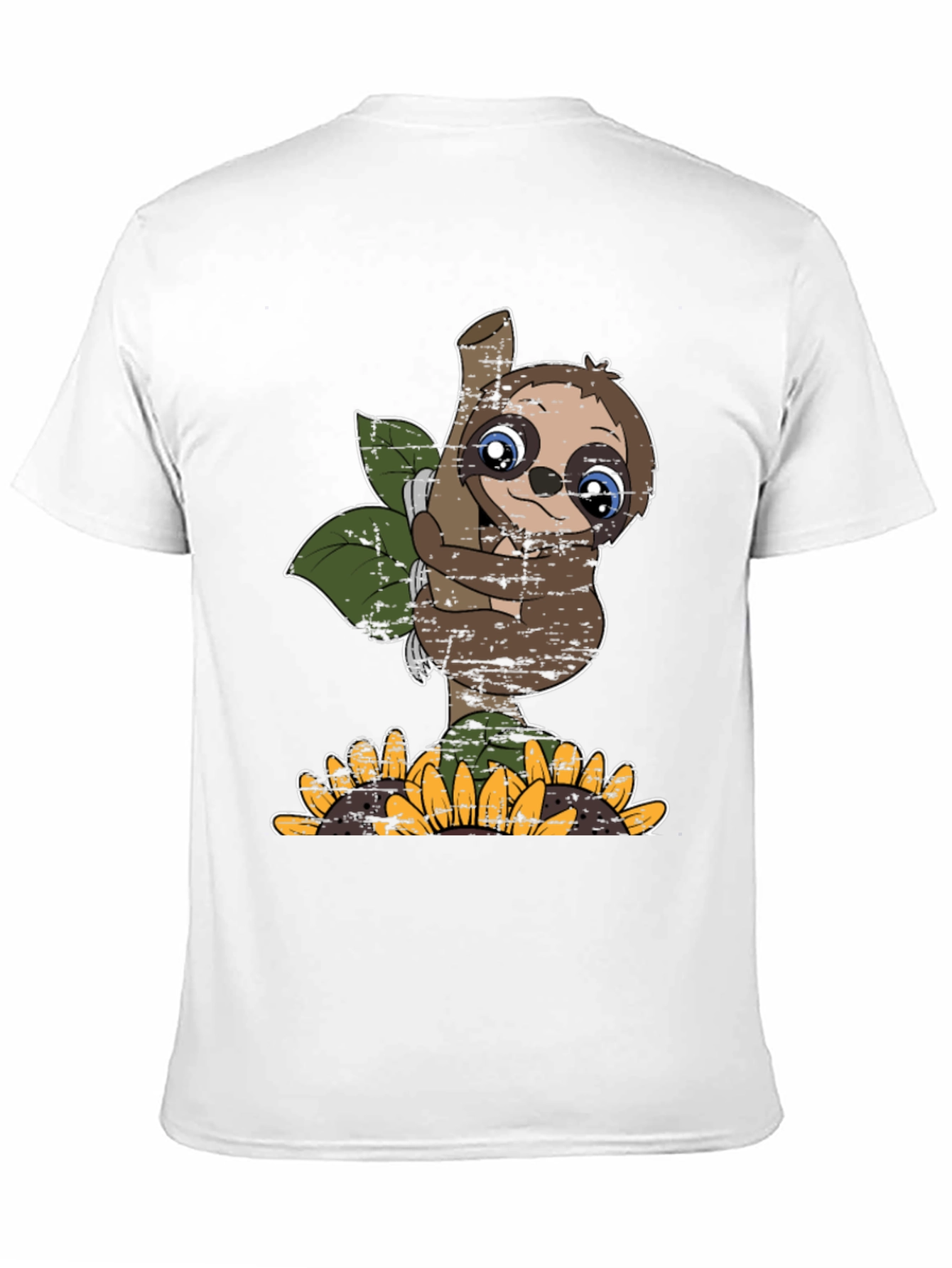 Black Cute Sloth Sunflower Graphic Tee view 11