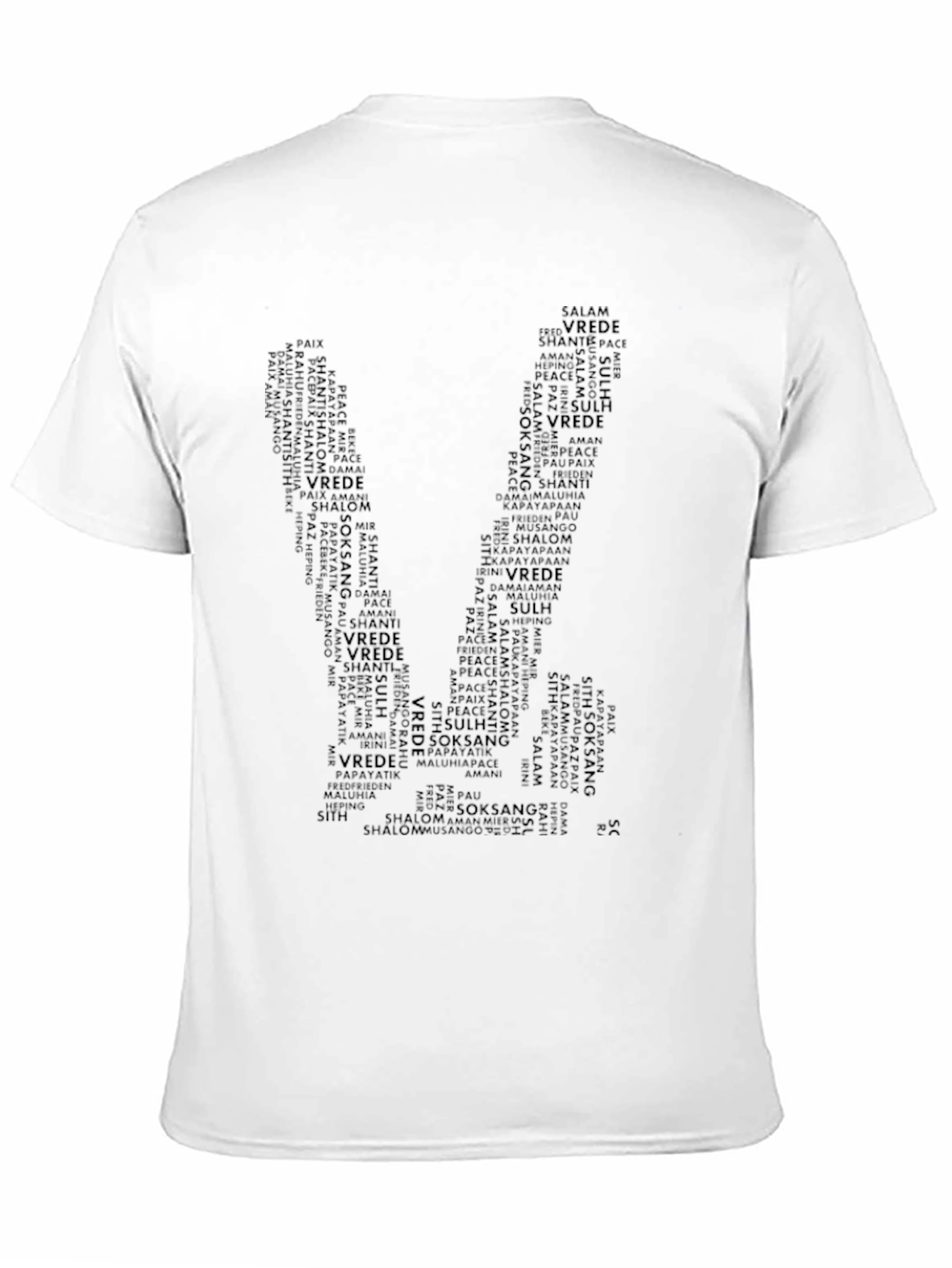 Black Peace Sign Word Art T-Shirt - Black view 11