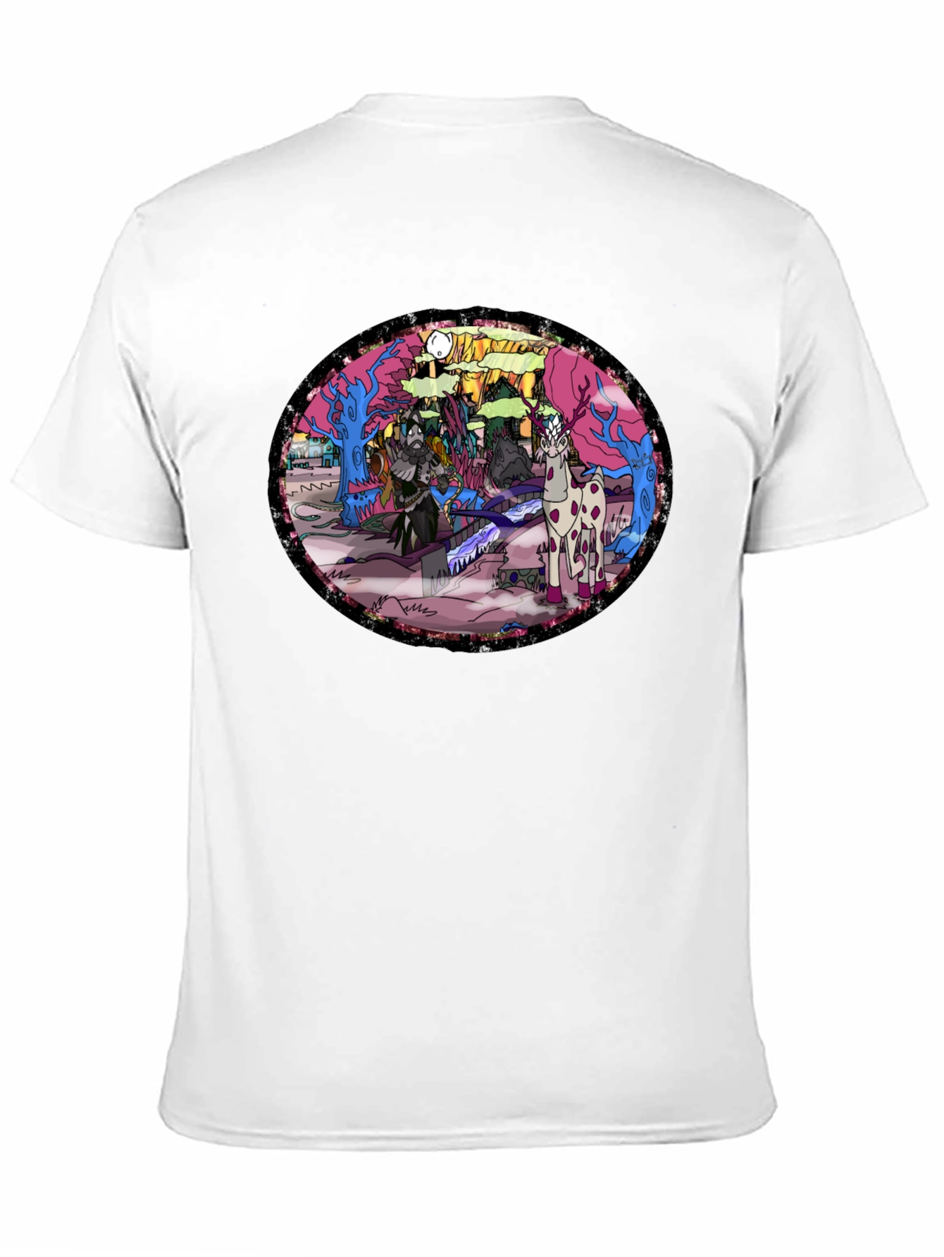 Black Fantasy Forest T-Shirt view 11