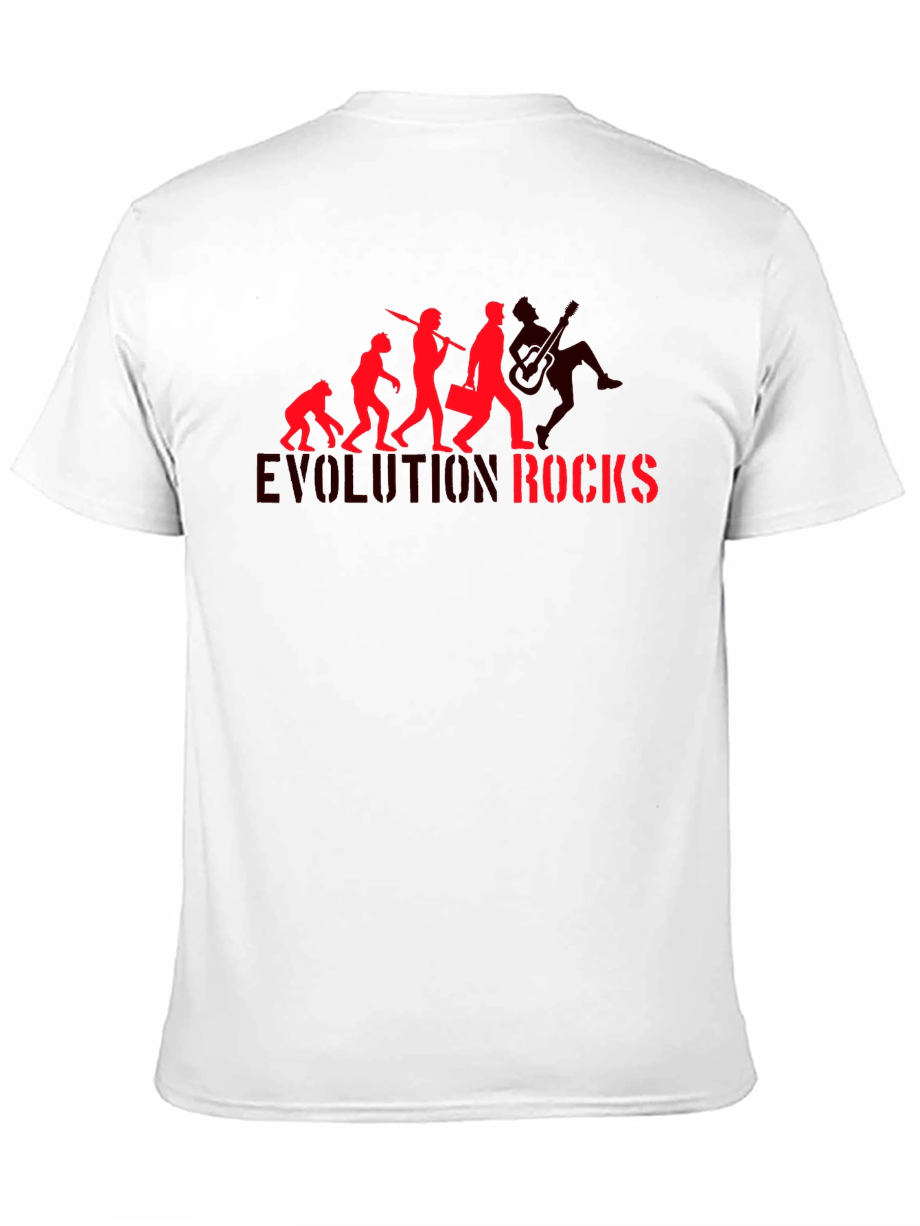 Black Evolution Rocks Graphic T-Shirt - Black Cotton Tee view 11