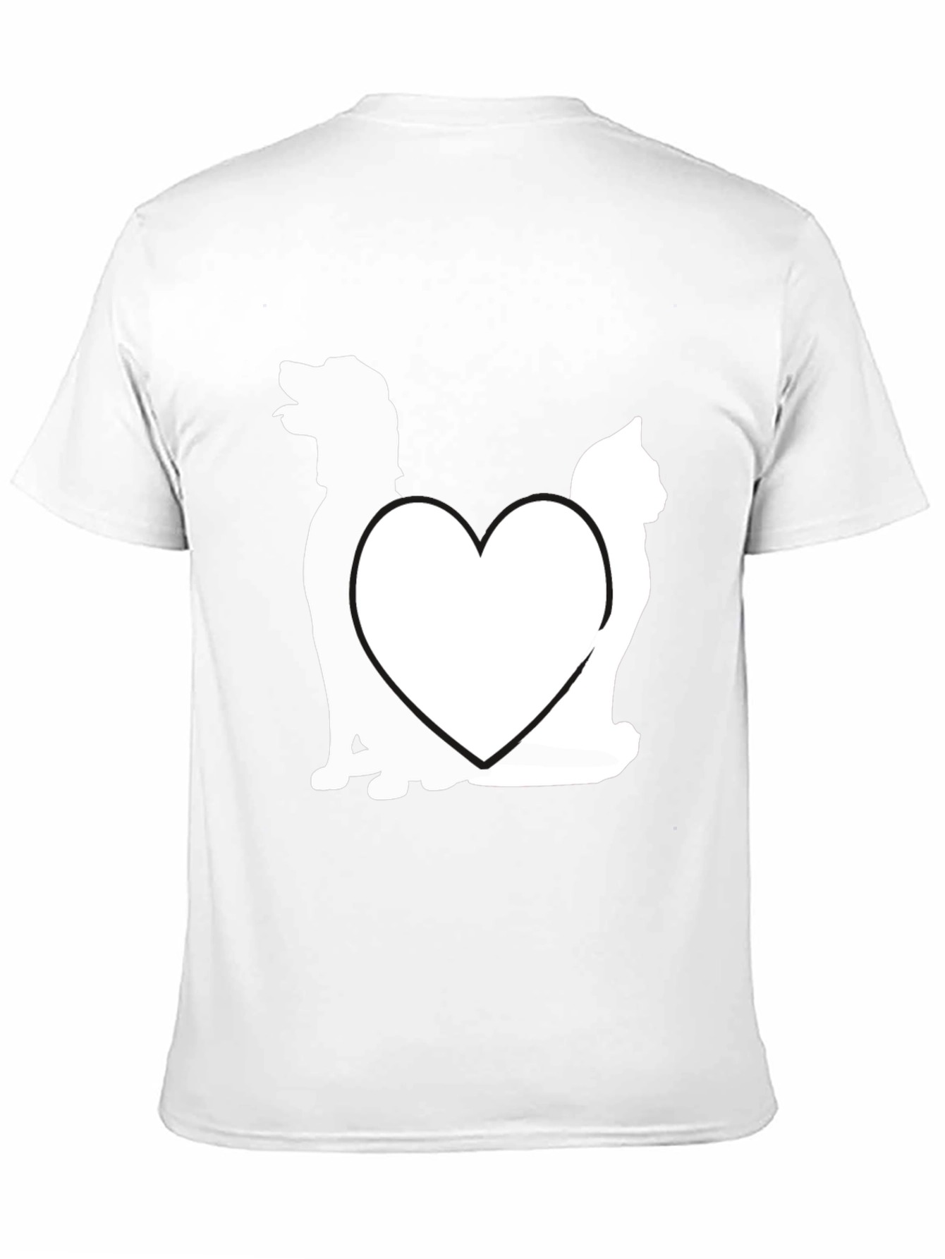 Black Dog and Cat Heart Graphic T-Shirt view 11