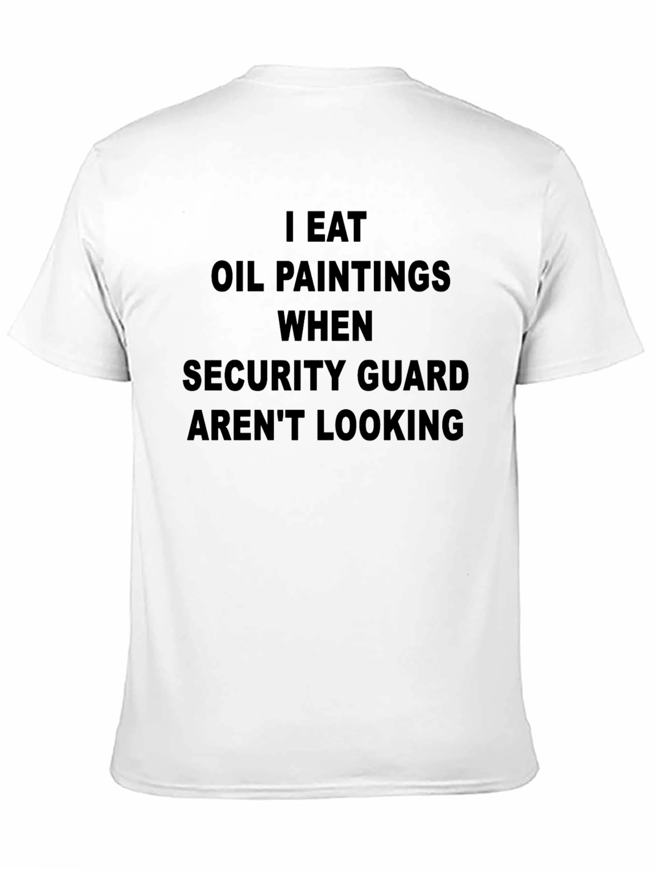 Black I Eat Oil Paintings Graphic Tee - Black Novelty T-Shirt view 11