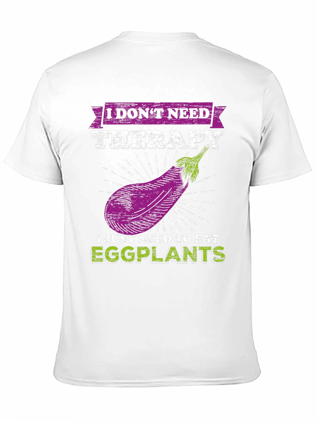 Black Eggplant Therapy T-Shirt: Funny Vegan Tee view 11