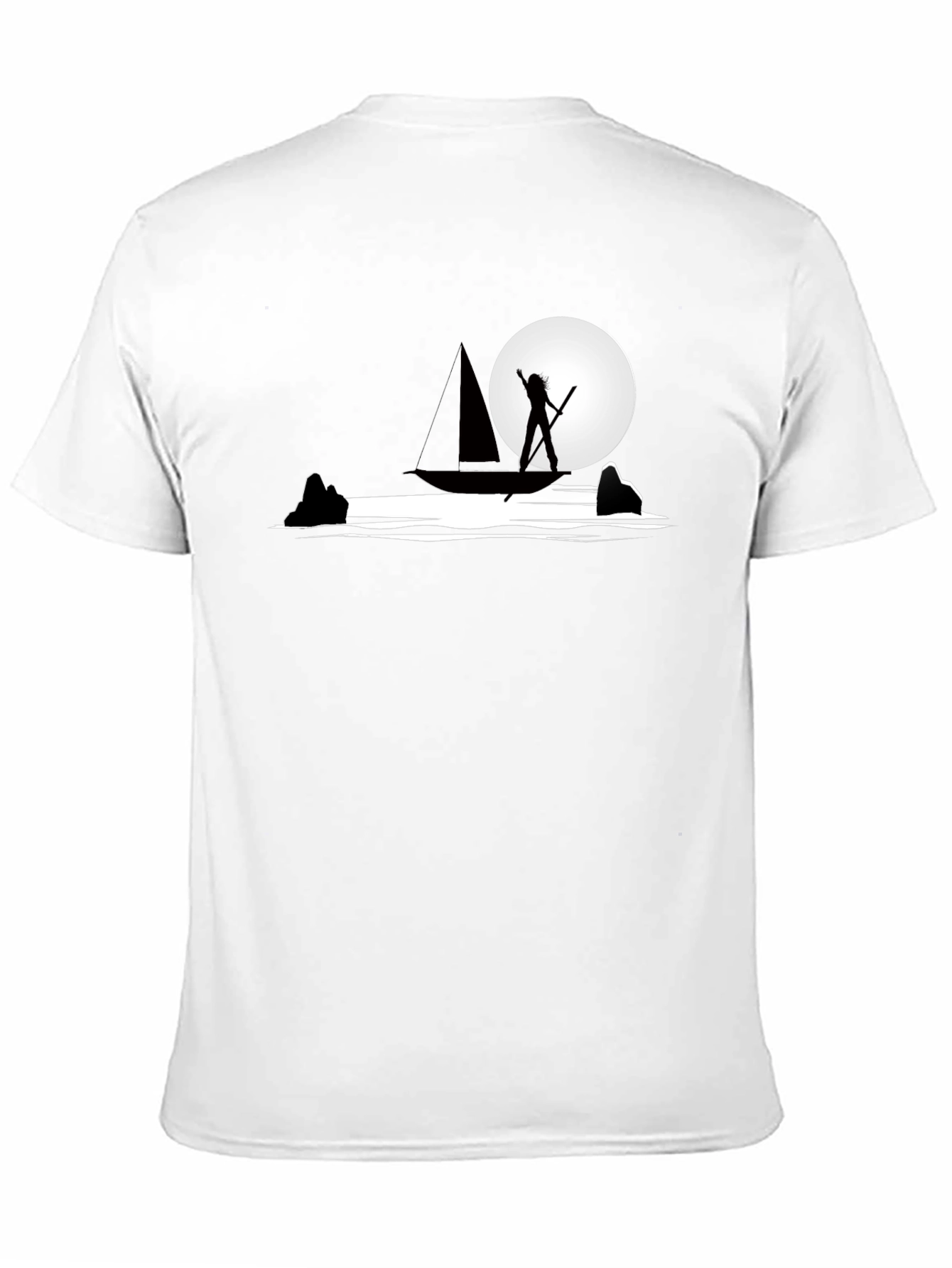 Black Silhouette Boat Graphic T-Shirt - Cool Design view 11