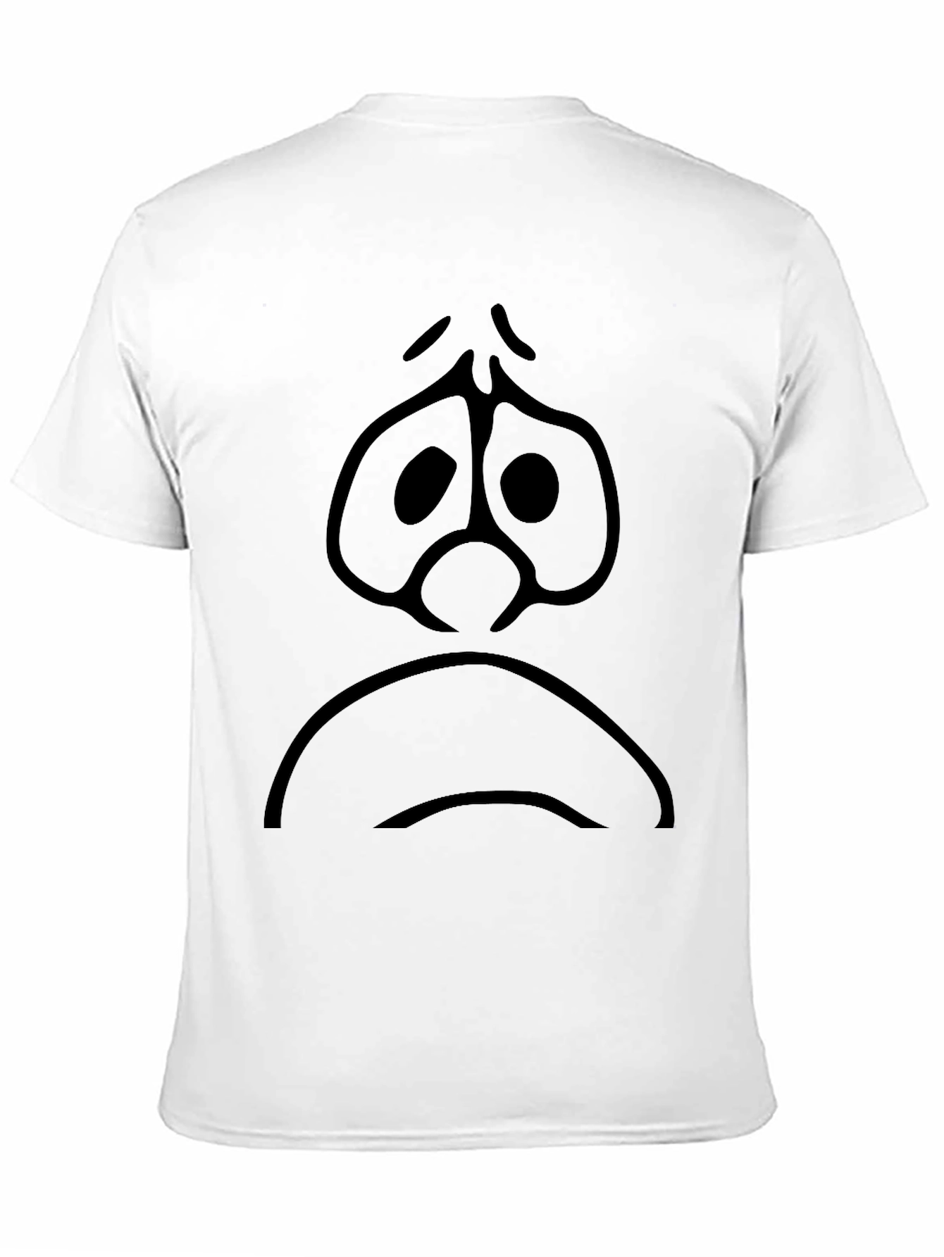 Black Sad Face Graphic Tee - Black Cotton Comfort view 11