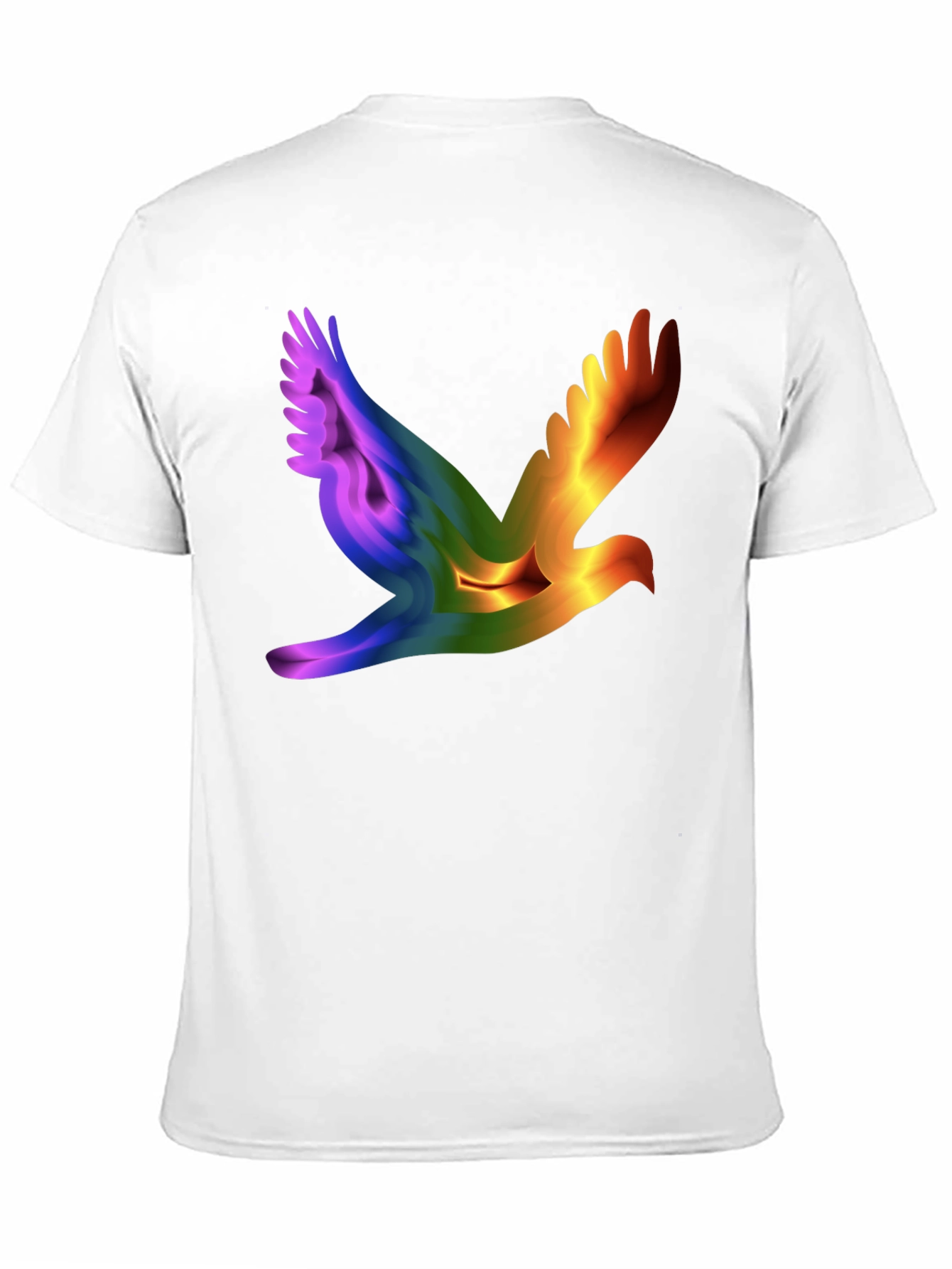 Black Rainbow Dove Graphic Black T-Shirt view 11