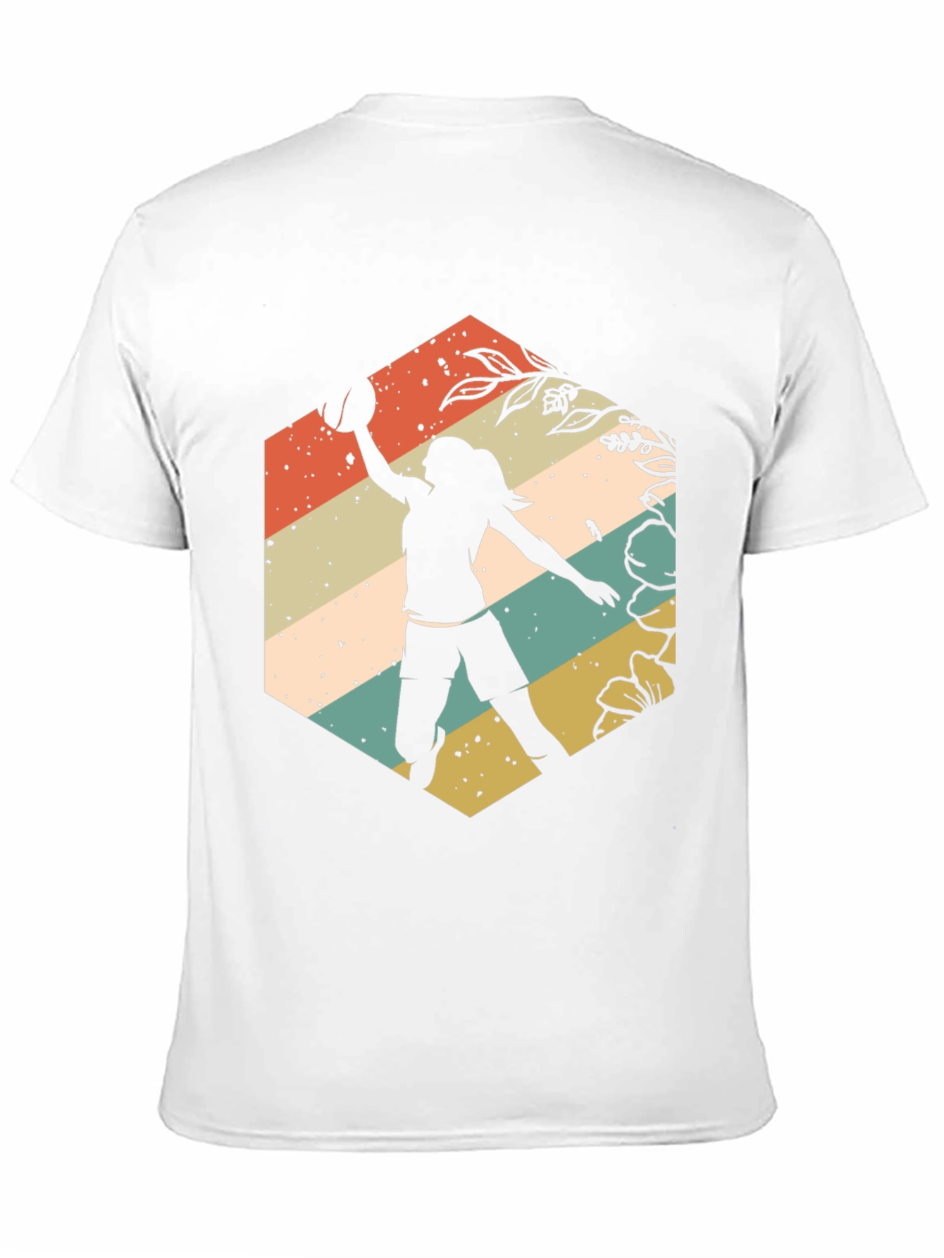 Black Retro Volleyball Player Graphic T-Shirt view 11