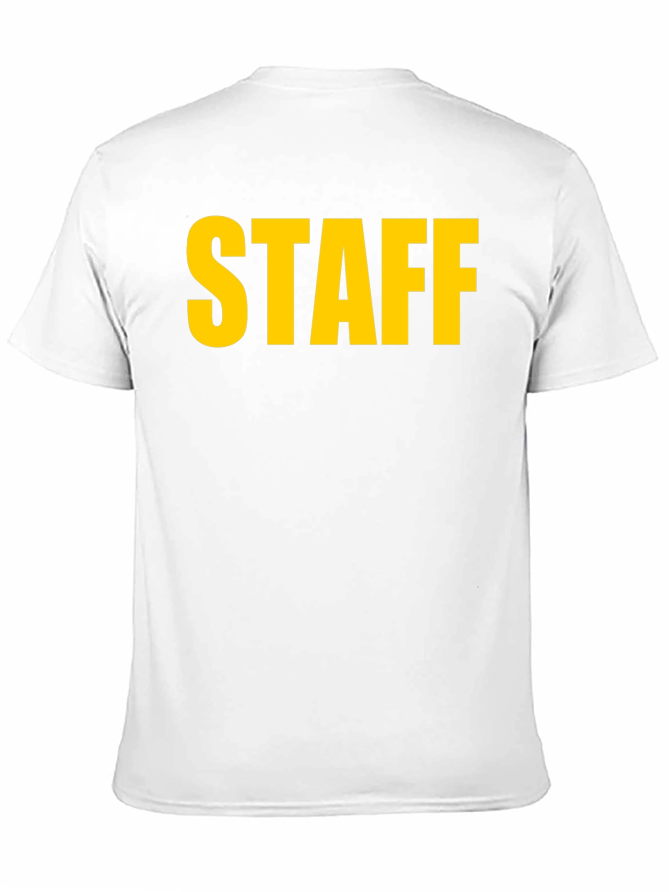 Black Staff Black T-Shirt - Bold Yellow Text view 11