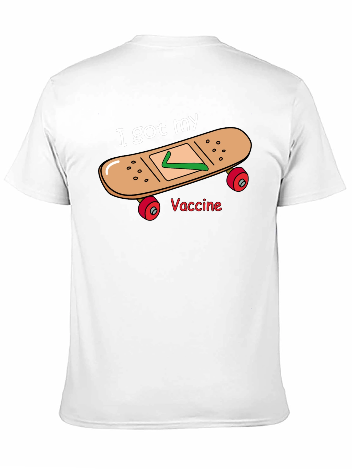 Black I Got My Vaccine Skateboard T-Shirt view 11