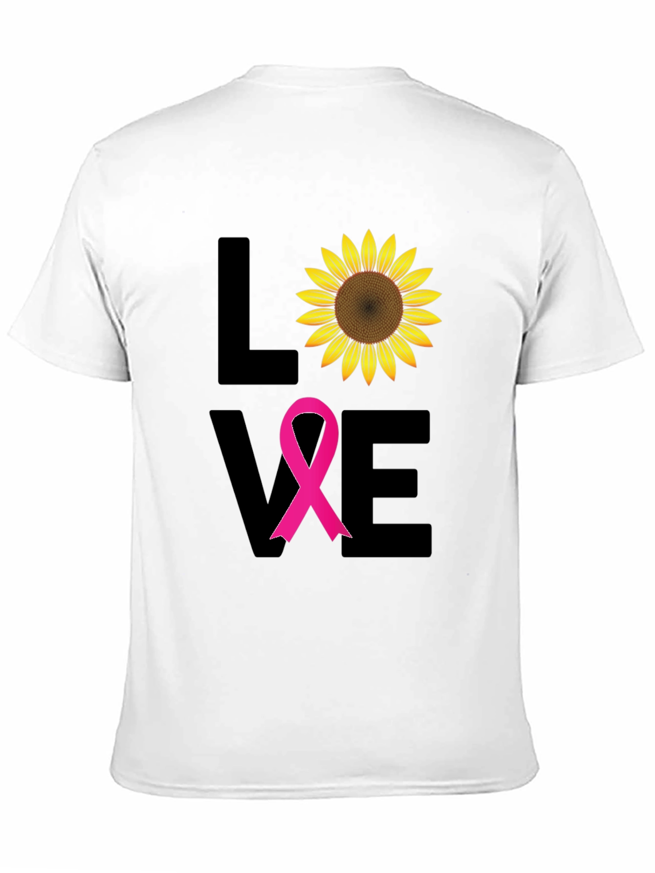 Black Love Sunflower Breast Cancer Awareness T-Shirt view 11