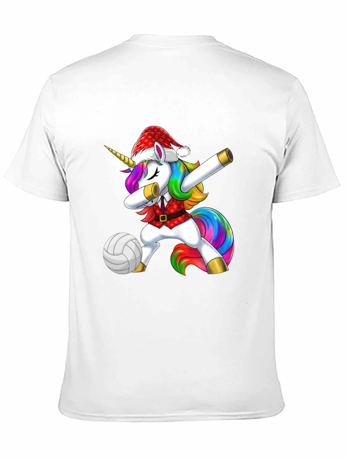 Black Unicorn Dabbing Volleyball Christmas Tee view 11