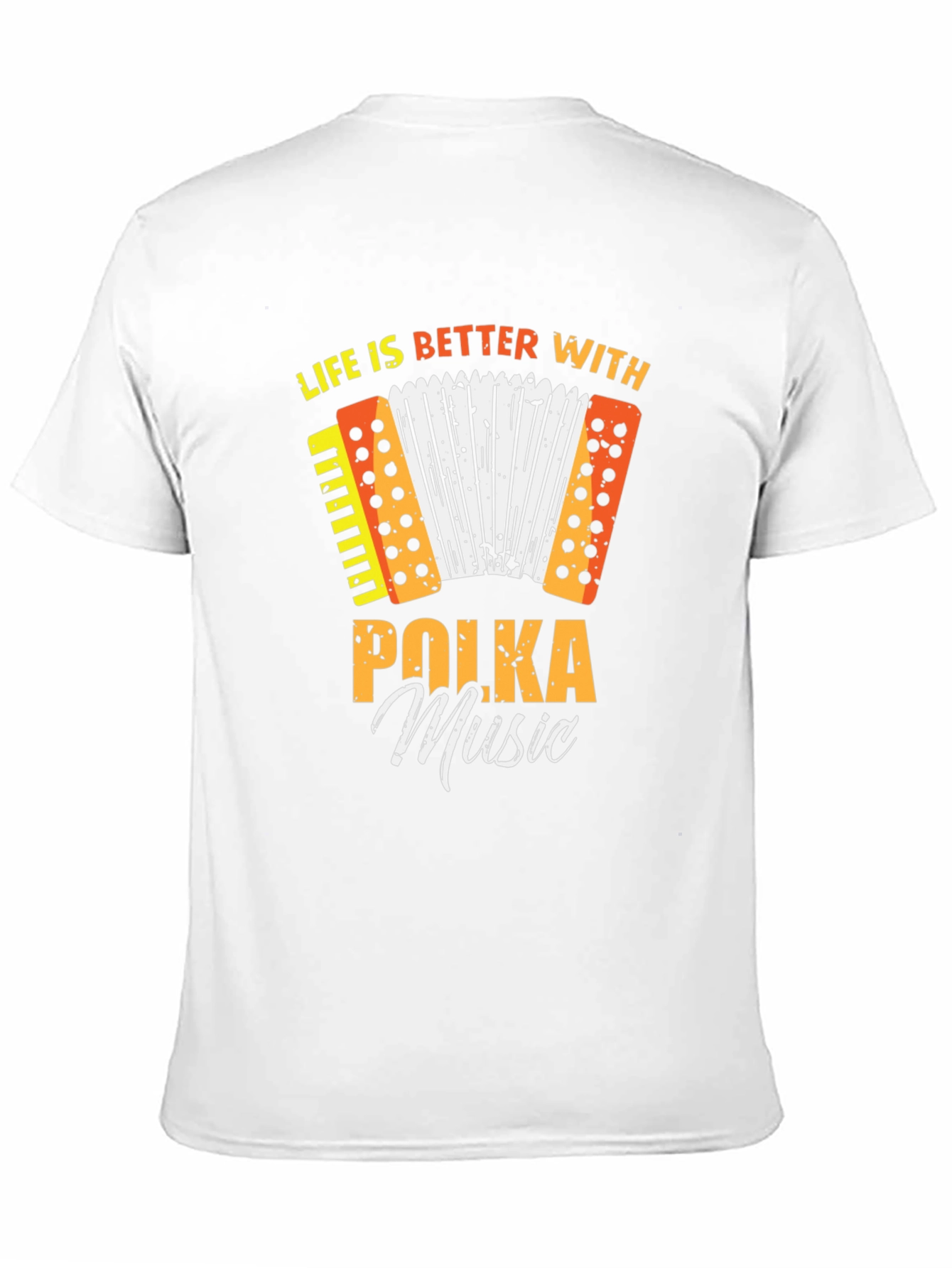 Black Polka Music T-Shirt - Life is Better With Polka! view 11