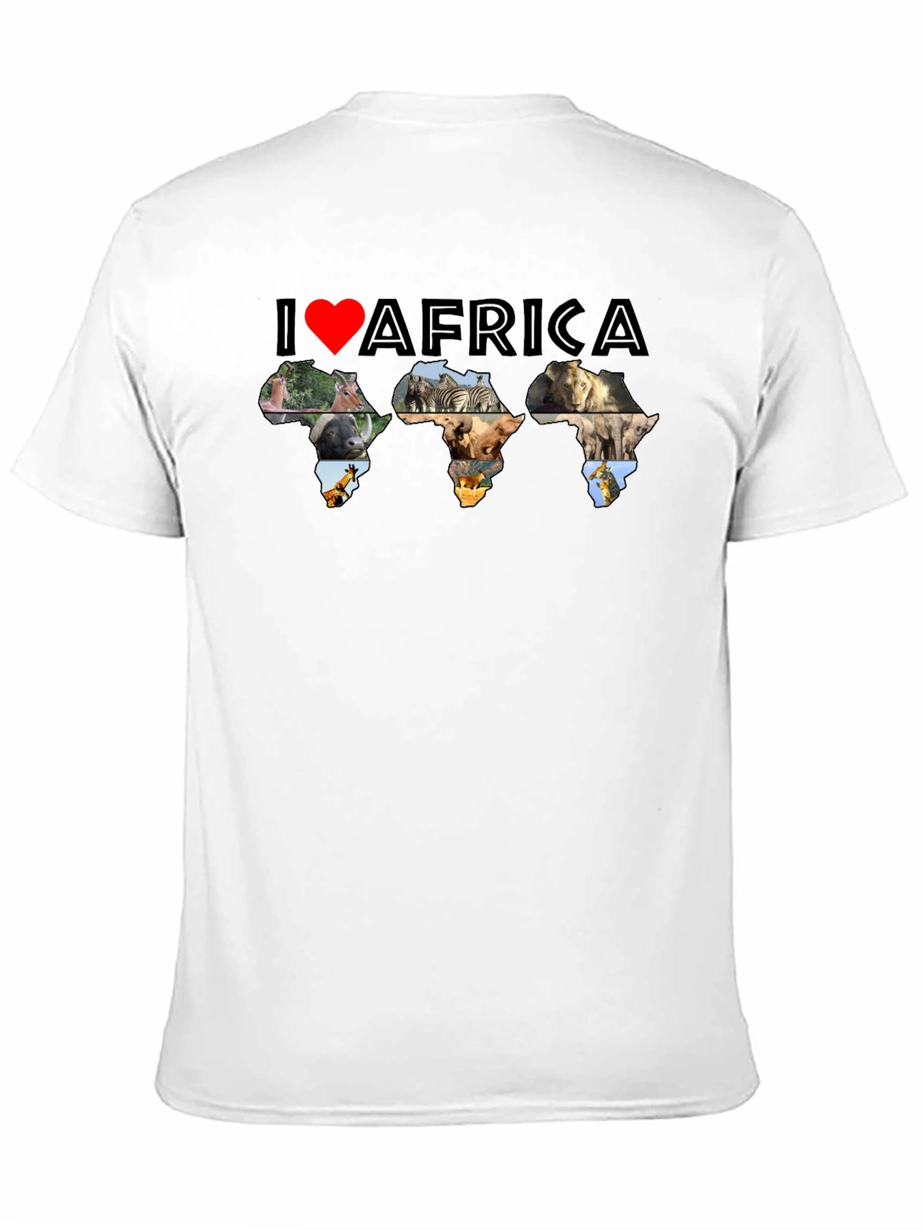 Black I Love Africa Animal Print T-Shirt view 11