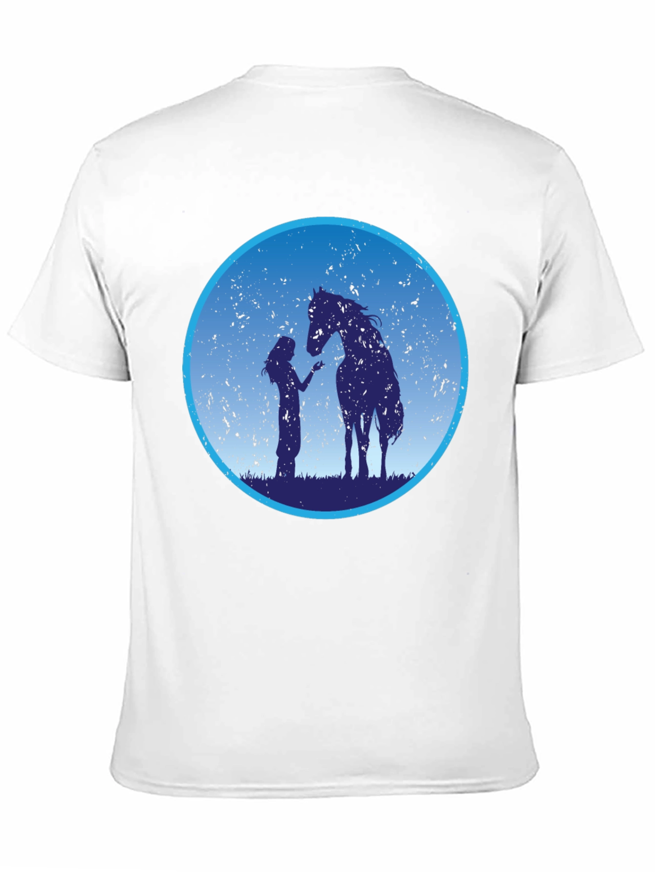 Black Horse & Girl Graphic Tee - Silhouette Design view 11
