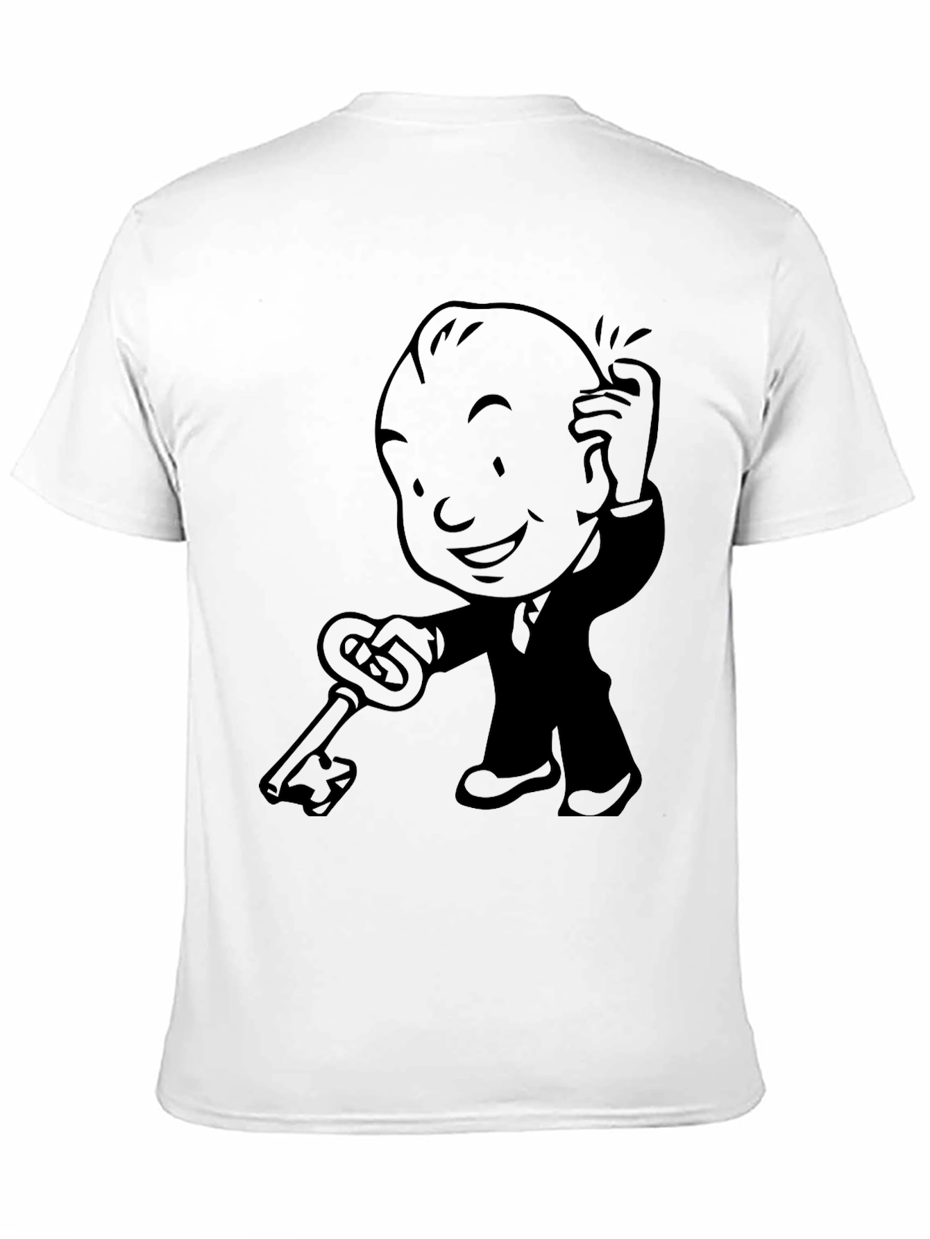 Black Retro Cartoon Key Black T-Shirt view 11