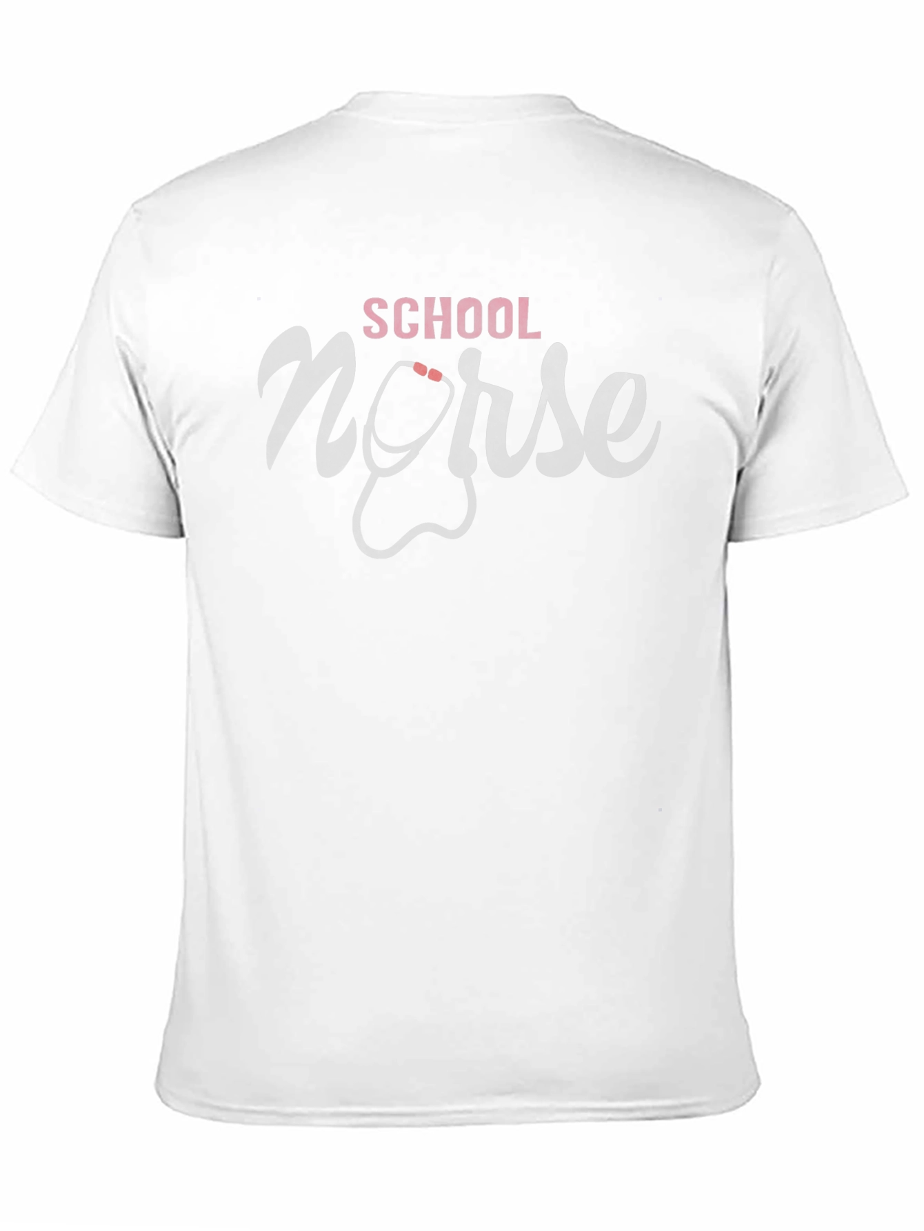 Black School Nurse T-Shirt - Stethoscope Design view 11