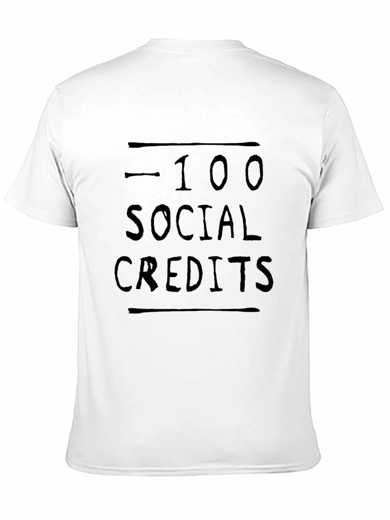 Black -100 Social Credits Graphic T-Shirt view 11