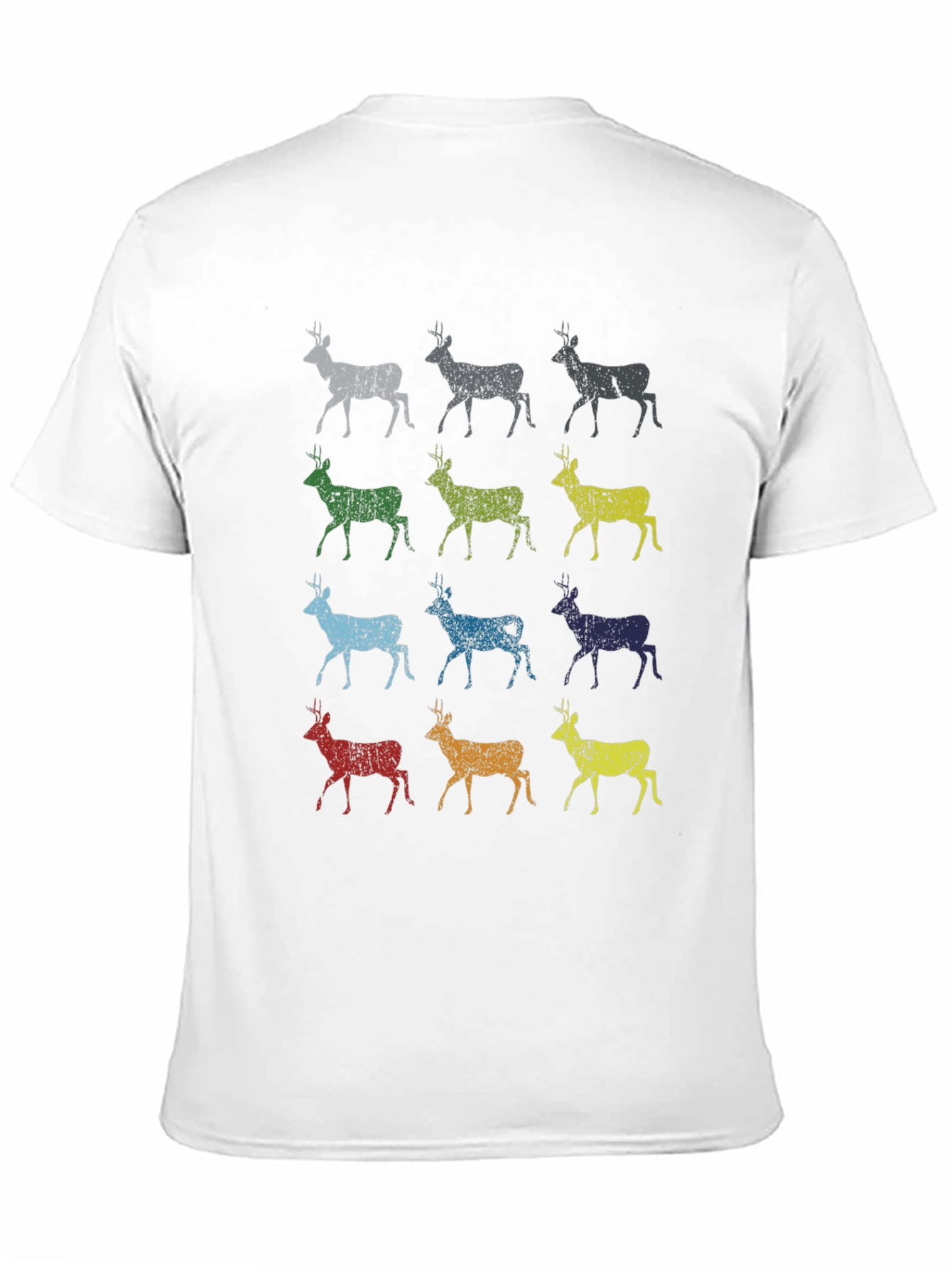 Black Colorful Deer Graphic Print T-Shirt view 11