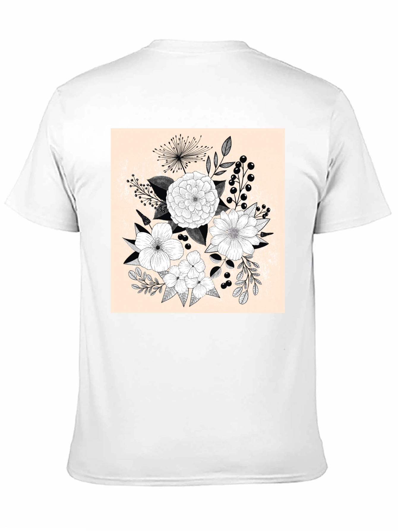 Black Floral Graphic Print Black T-Shirt view 11